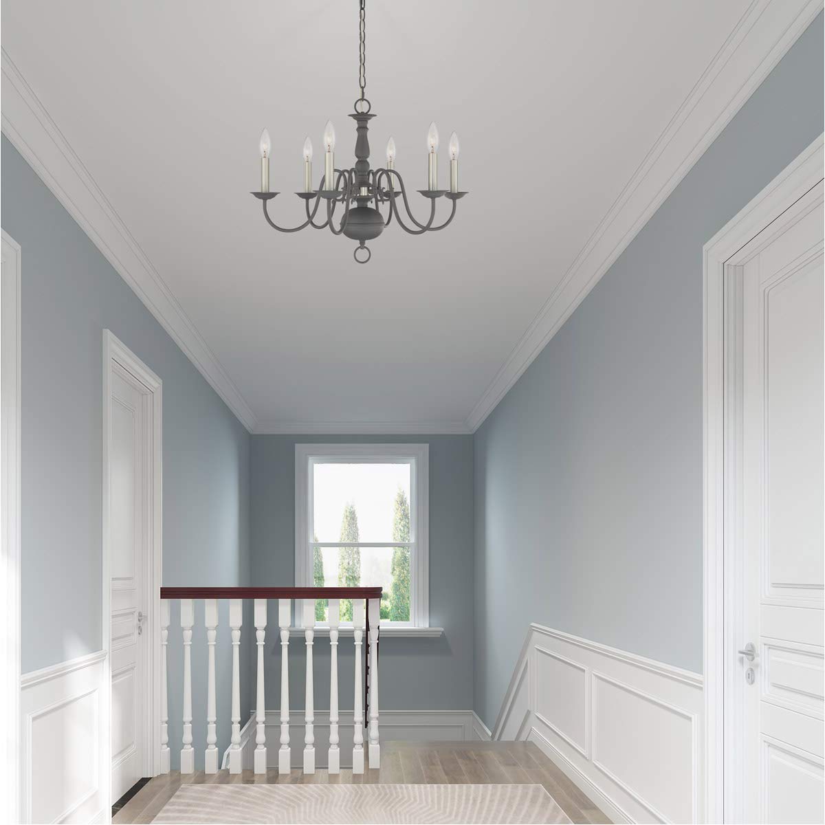 Livex Lighting Williamsburgh 6 Lt Scandinavian Gray Chandelier