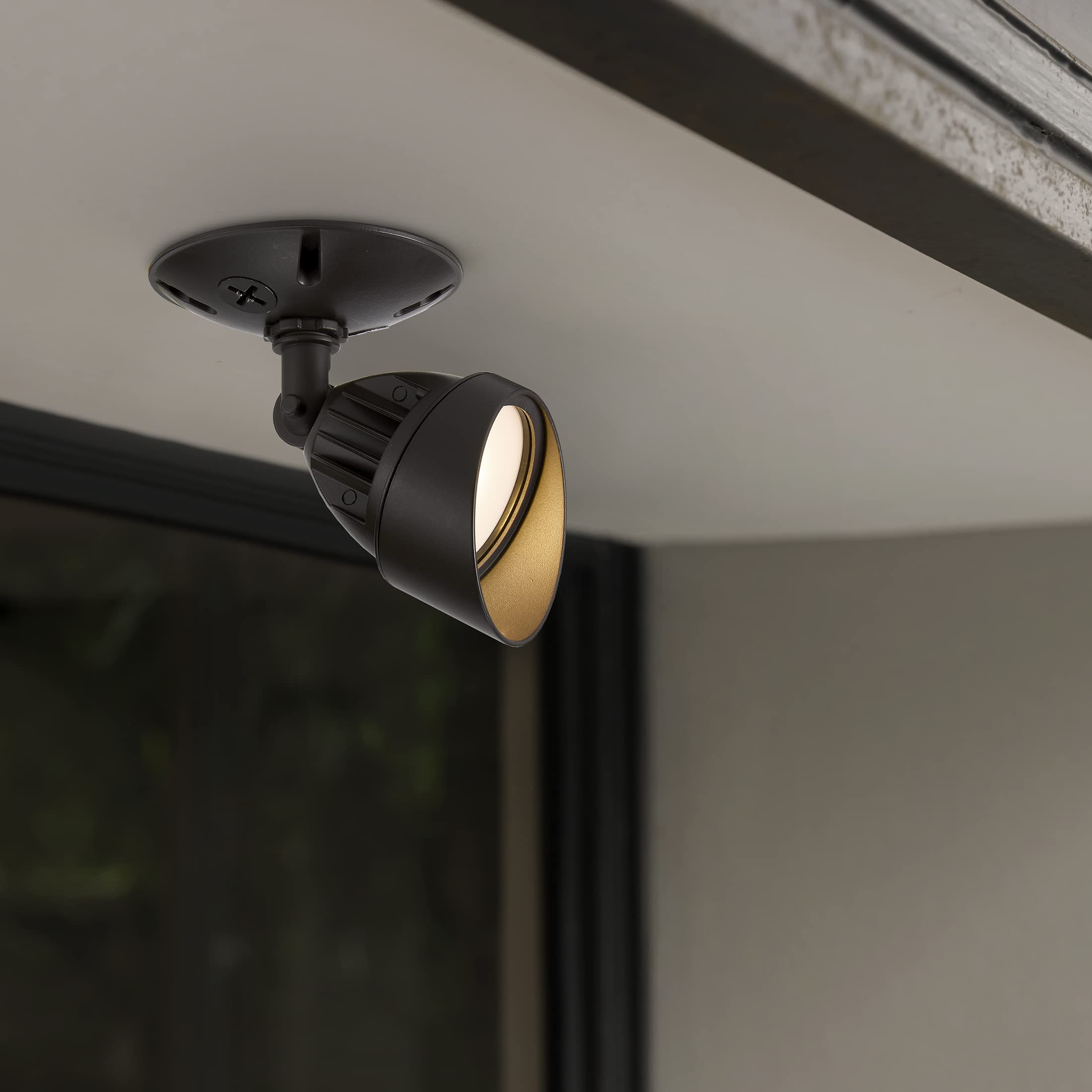 Maxxima LED Outdoor Flood Wall Light, 800 Lumens, 3000K Warm White, Brown, Model MEL-S101300B-02, 2 Pack
