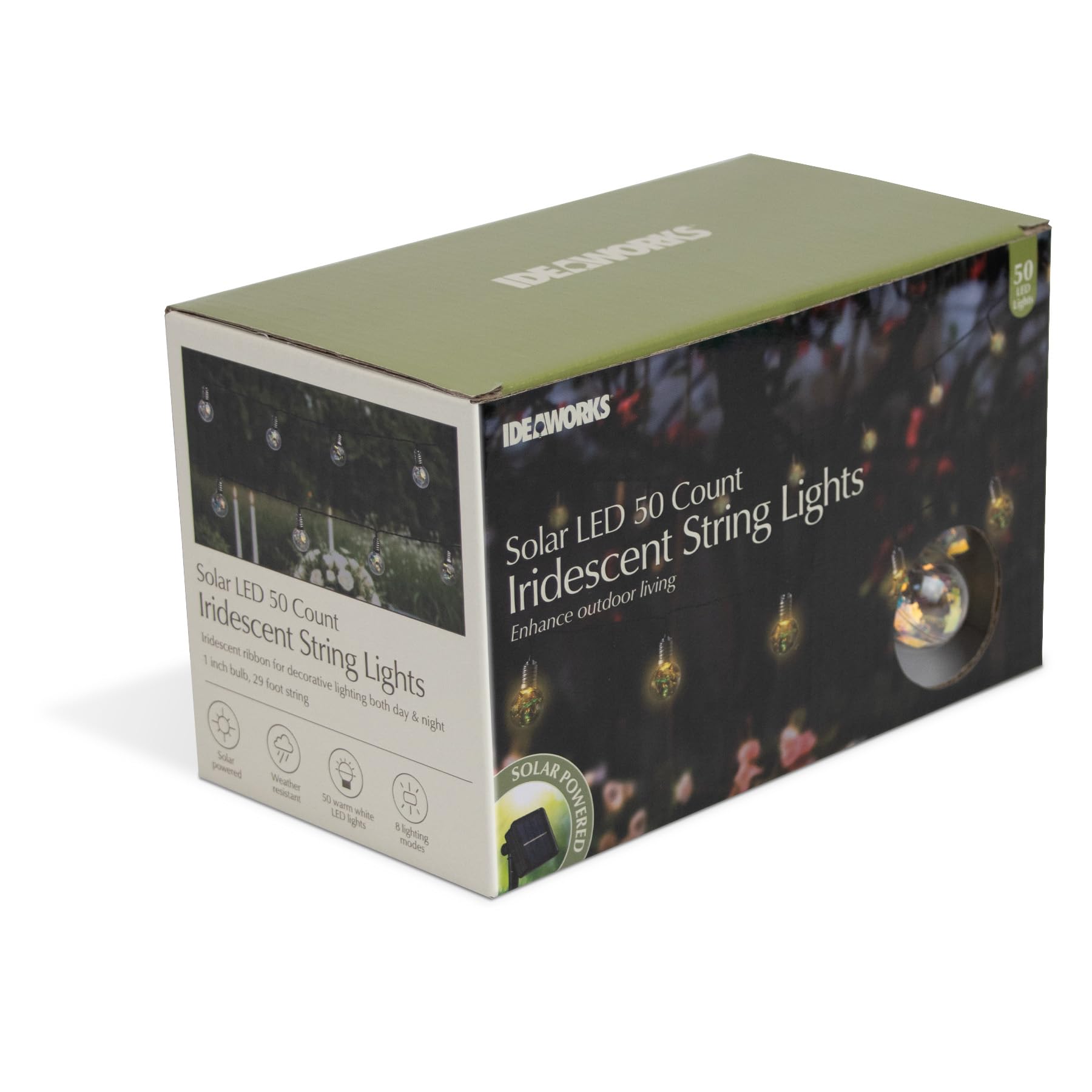 Ideaworks Solar Iridescent String Lights - 50ct Small