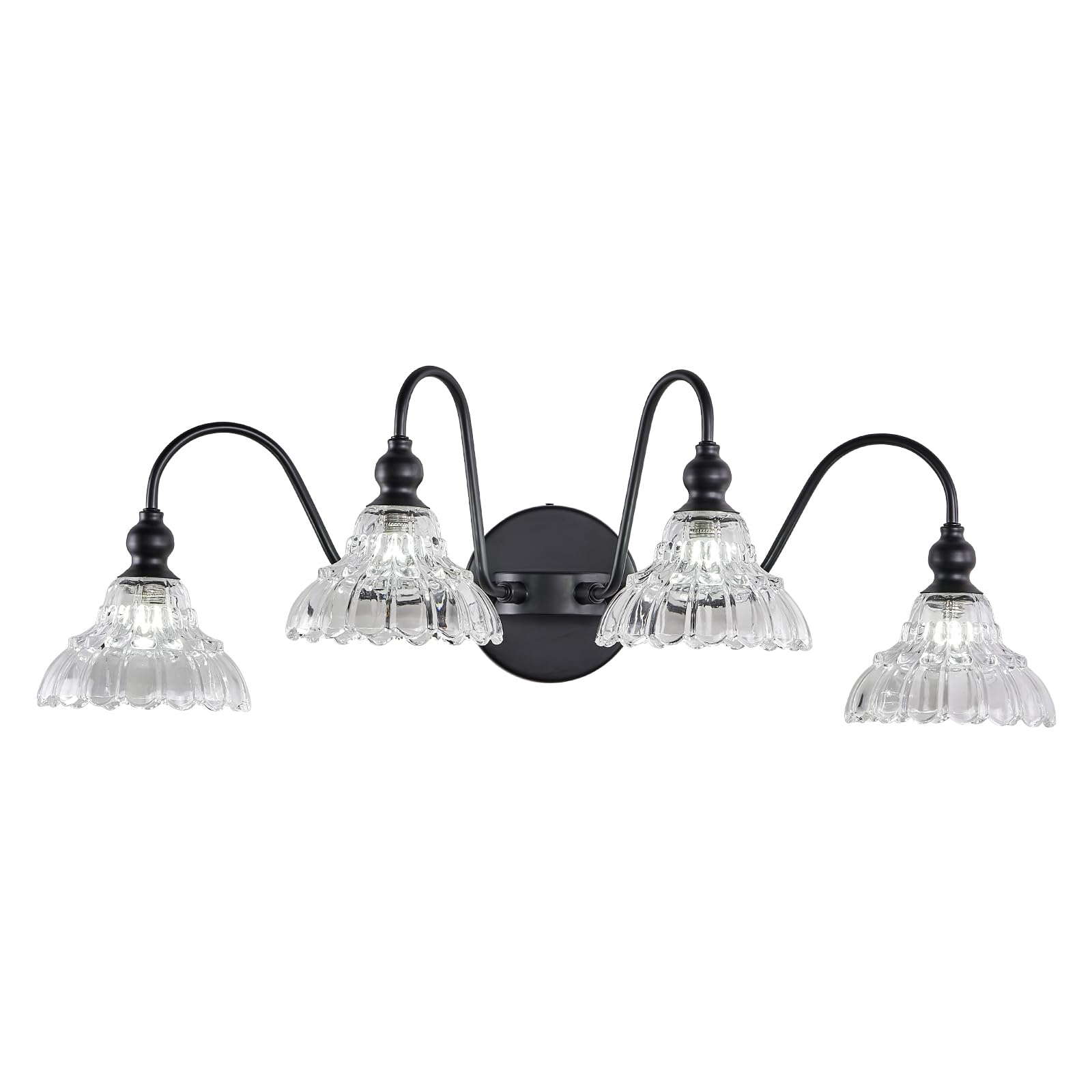 Tlolgt Black Vanity Light Fixtures, 4-Light Bathroom Light Fixtures Vintage Wall Sconces For Dining Room Bathroom Bedroom