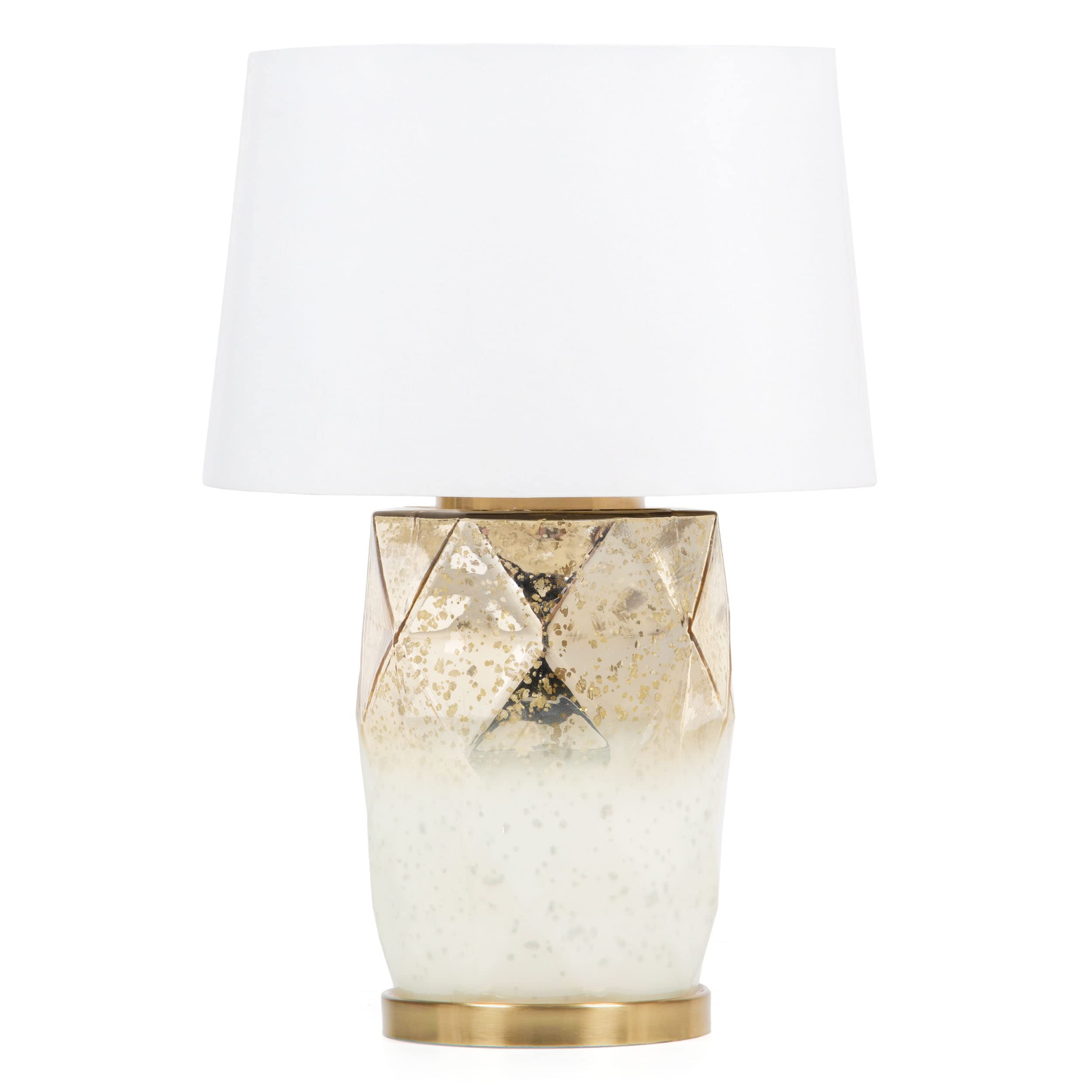 Gild Design House Lavinia 22&quot; Glass Table Lamp - Gold & White Modern Home Decor