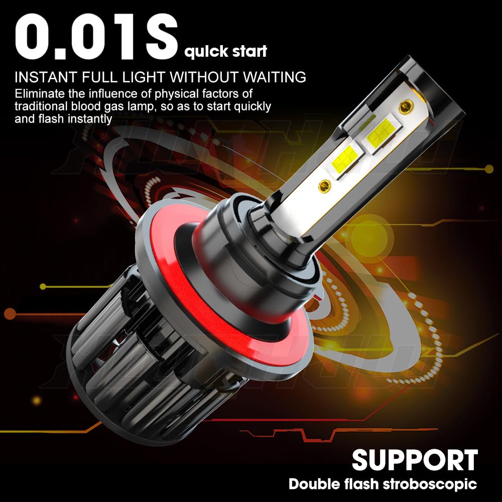 XWQHJW H13 Light Bulbs for 2007-2014 GMC Yukon, 6000K Bright White, 4-Pack, Plug n Play