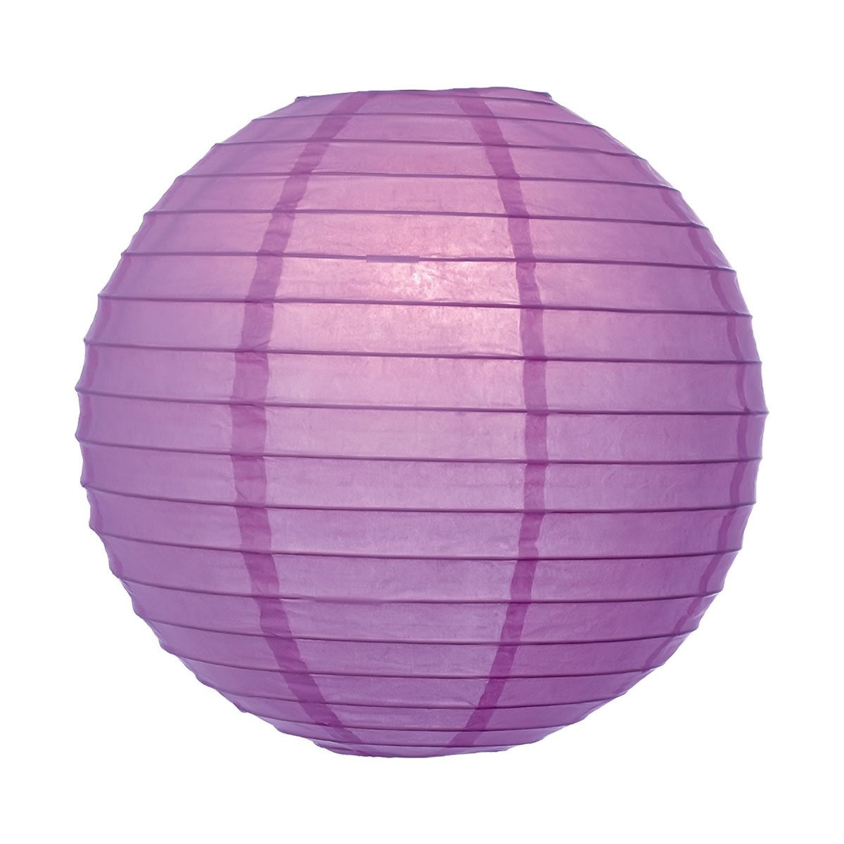 Luna Bazaar Enhanced Decorative Paper Lantern - (Single  16-Inch  Lilac Purple  Parallel Ribbing) Round Paper Lantern - Ideal Wedding and Party Decor or Home Accent  Lighting Optional