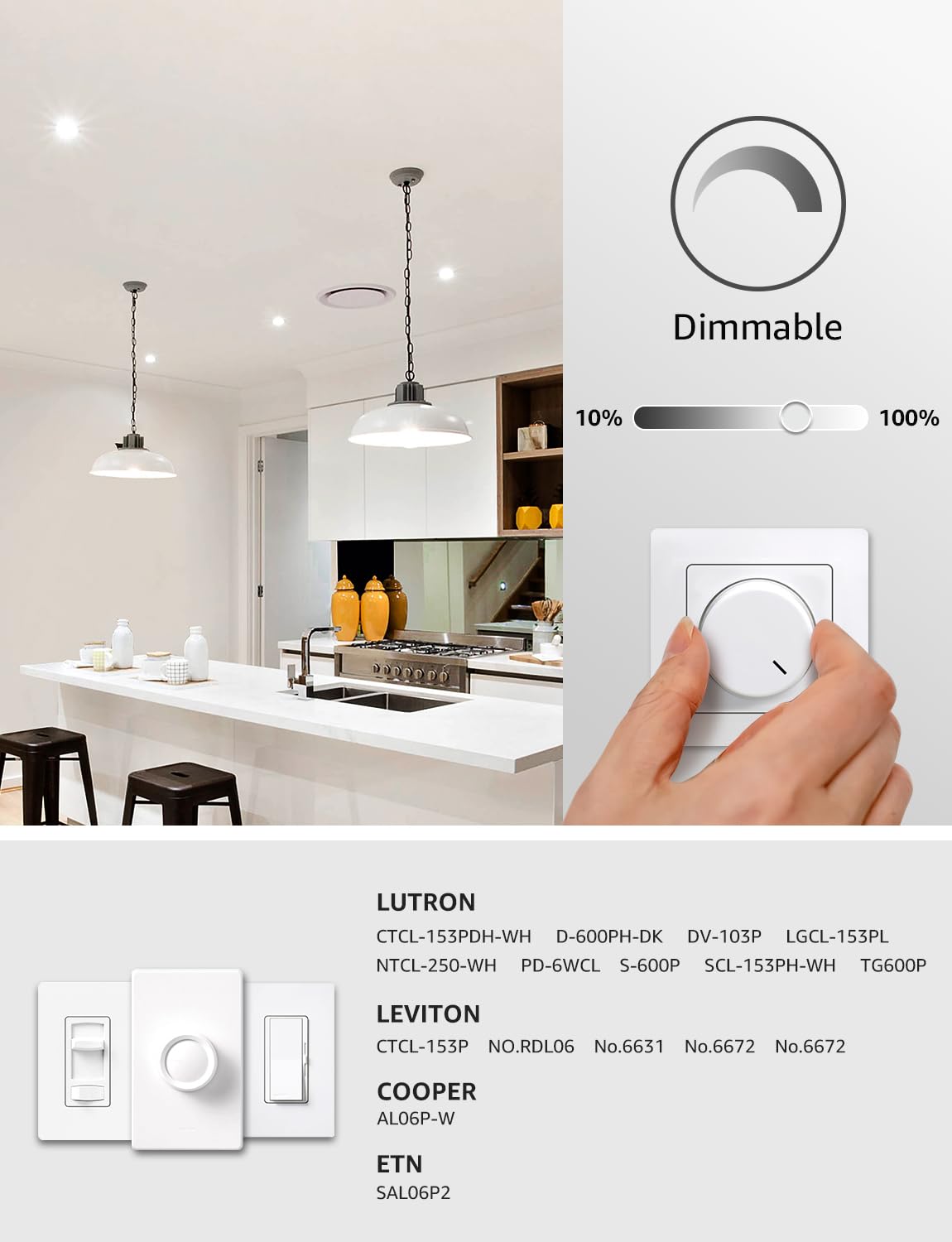 Lepro Dimmable Led Light Bulbs 60 Watt Equivalent, 9.5W 800Lm Daylight White 5000K, A19 E26 Standard Medium Base, Ul Fcc Listed,