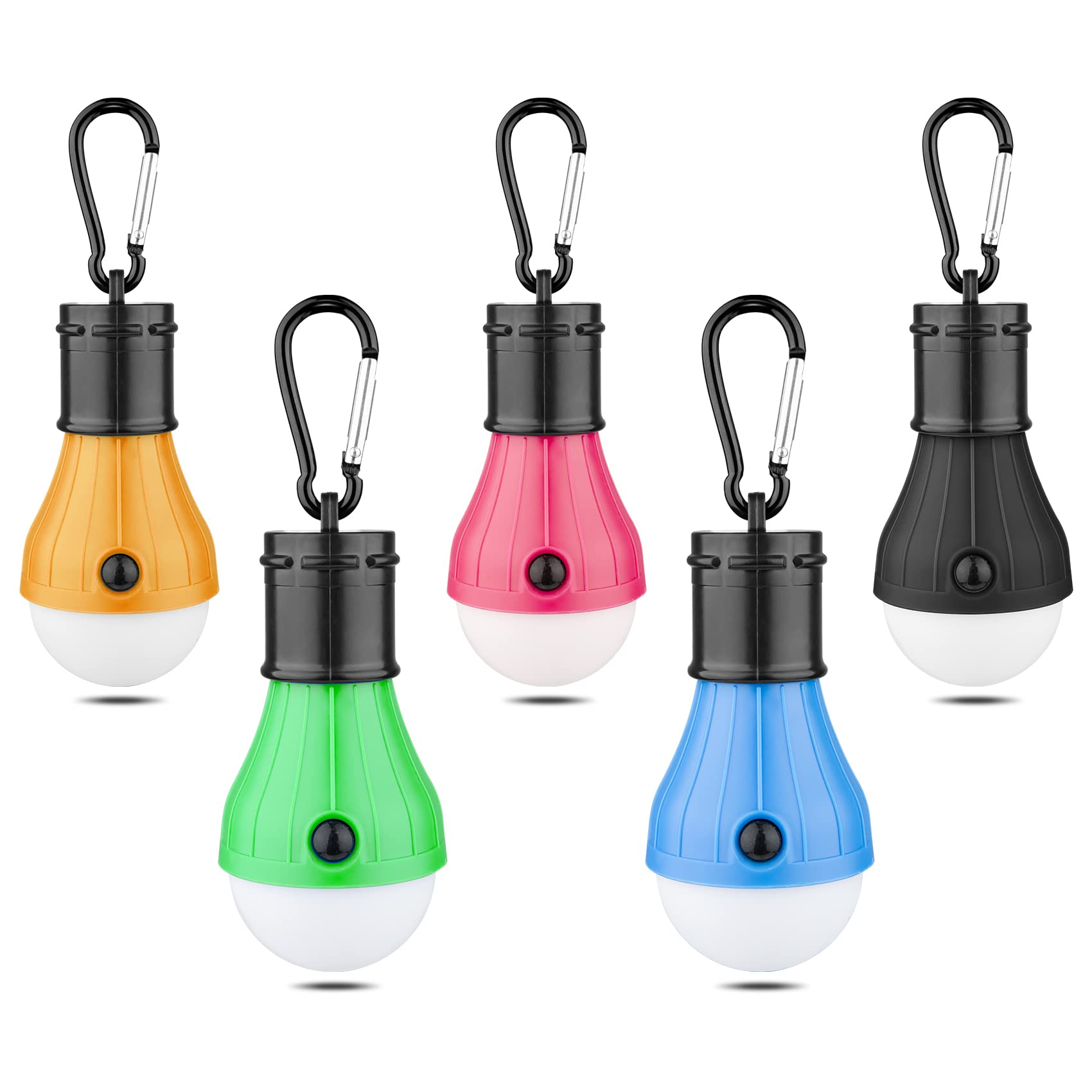 Jarxin LED Camping Tent Lantern, Portable Waterproof Light Bulb, Battery Powered, Multi-Color, 5 Pack
