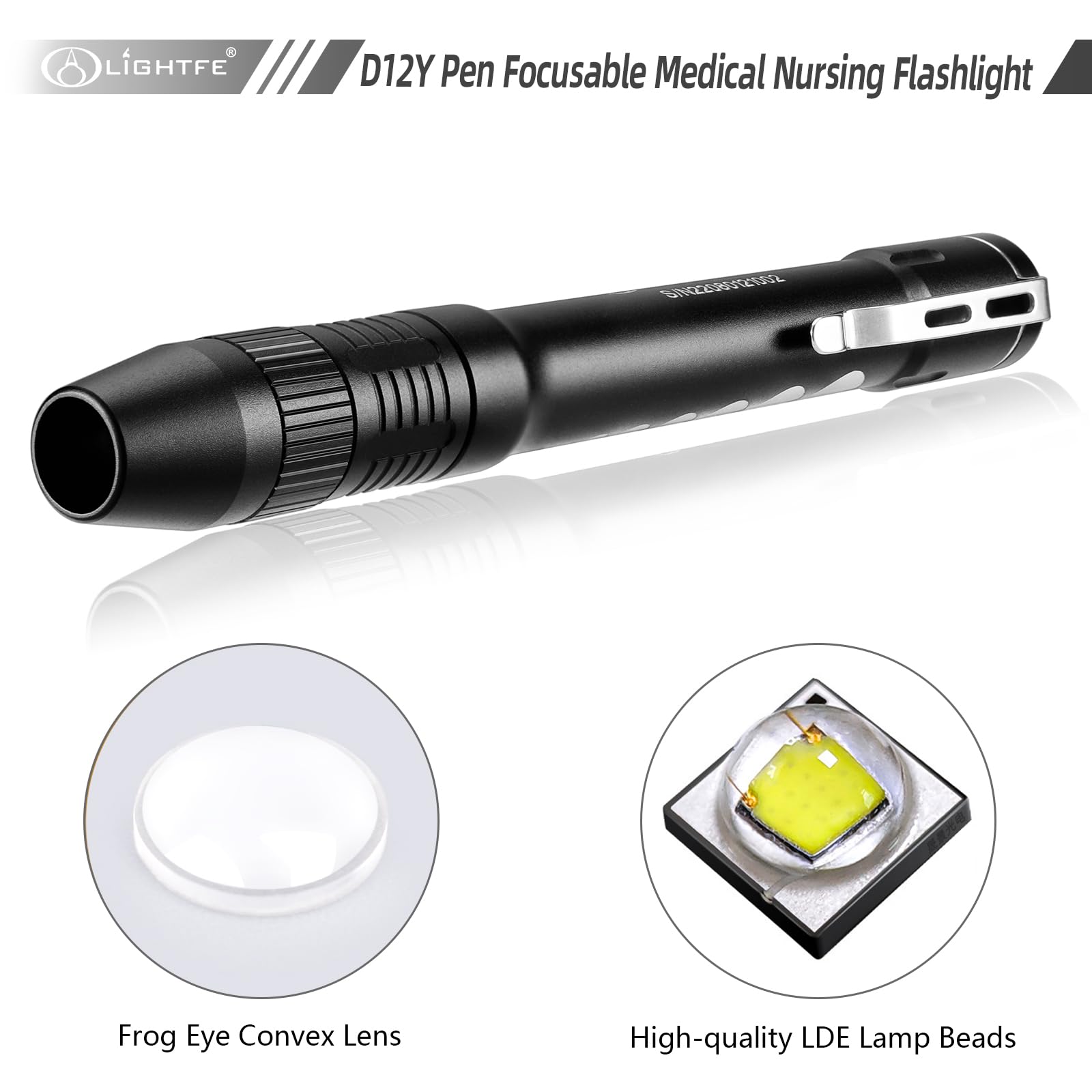 Lightfe Pen Light For Doctors And Nurses Penlight With Pupil Gauge, Led Source 150 Lumens (Max.Output) Frog Eye Optical Lens Zoo
