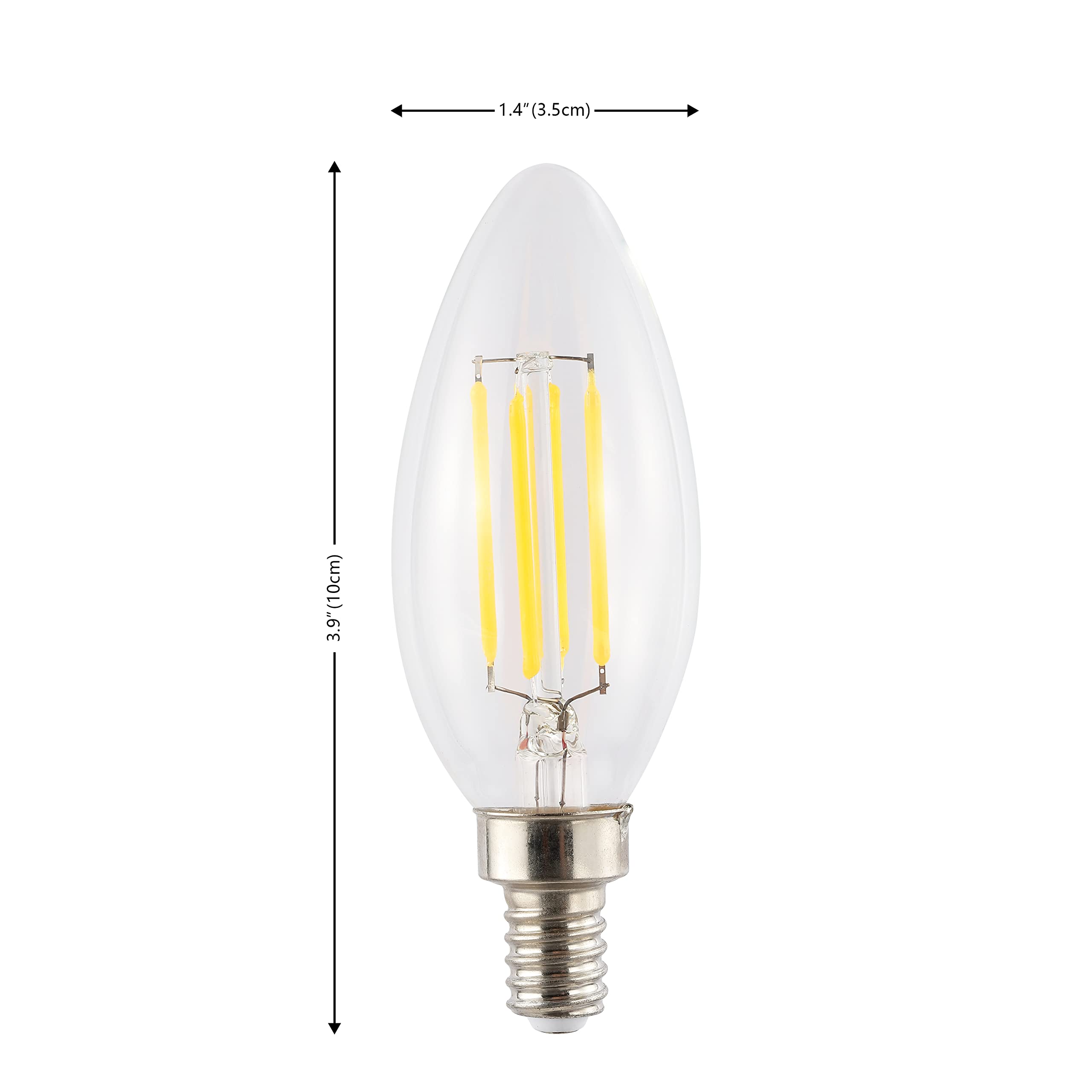 Jonathan Y Blb-C35A-Set6 Vintage Non-Dimmable Led Edison Glass Bulbs, 4W, Equivalent 40W, E12 Base, 80+ Cri, C35 Warm White 2700