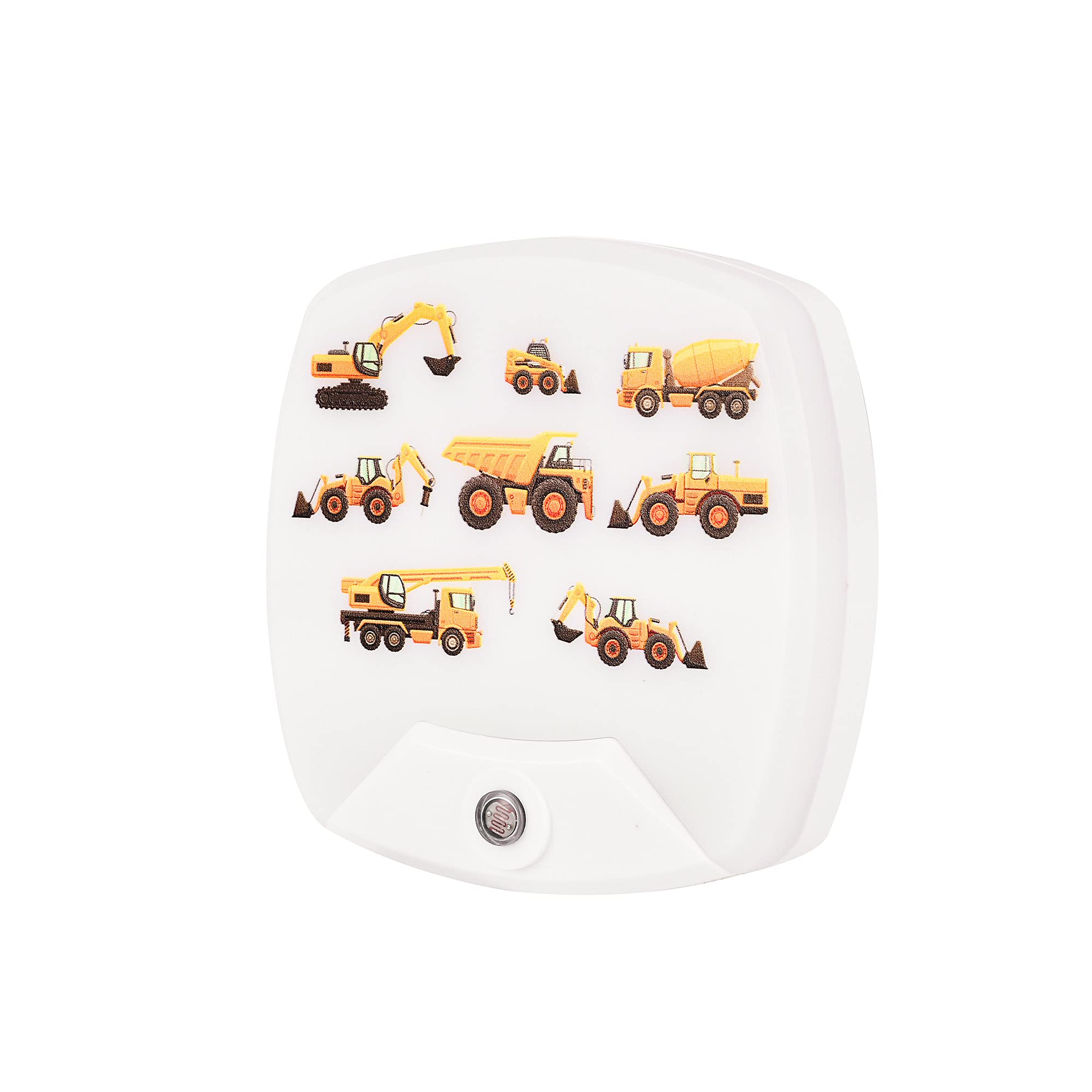 2 Pack - Cartoon Engineering Vehicle LED Plug-in Night Light for Kids - Wall Lamp Take Good Care Children Sleep Light Sensor Aut