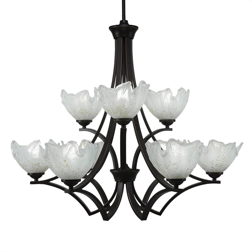 Toltec Lighting Zilo 9 Light Chandelier in Dark Granite (569-DG-755)