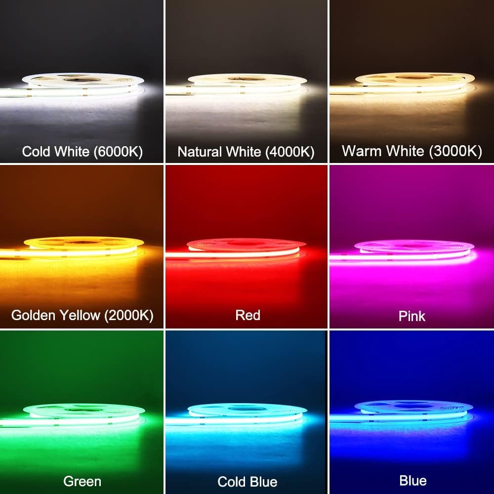 Maligaza Cob Led Strip 24V Dc 480Leds/M 16.4Ft Warm White 3000K Silicone Rubber Lighting For Home, Kitchen, And Ceiling Decor