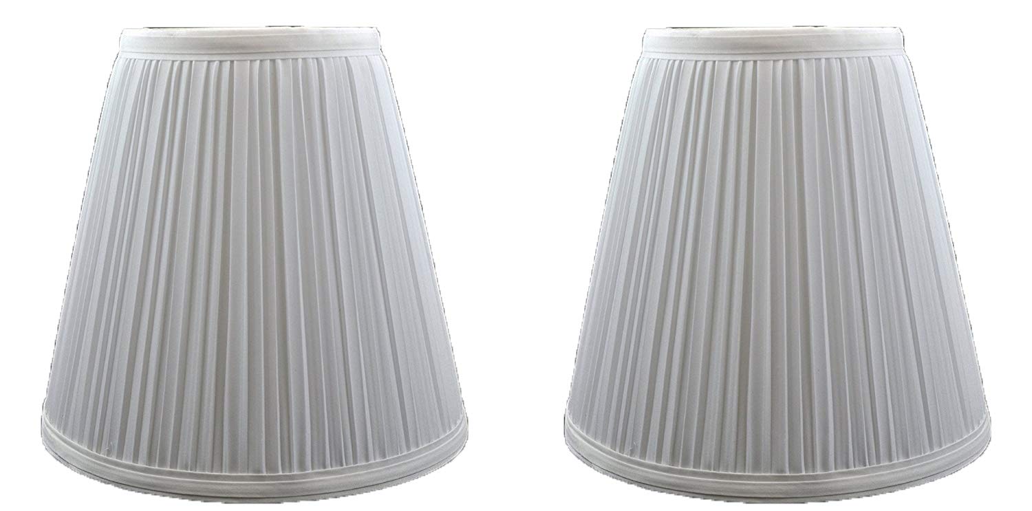 Urbanest Mushroom Pleated Hardback Lamp Shades, Set of 2, 5x9x8.5 Inch, Off White