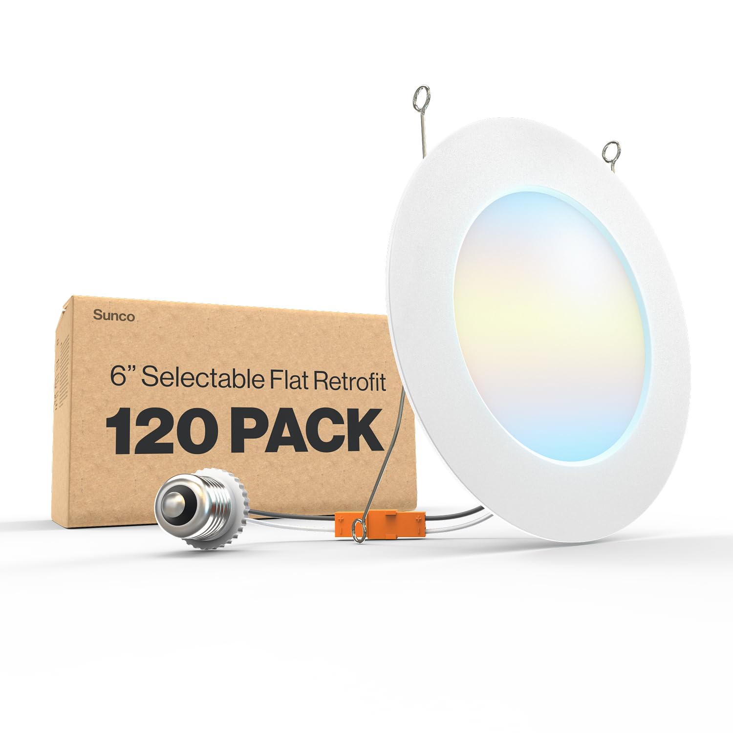 Sunco 120 Pack 5CCT LED Recessed Lighting 6 Inch, 1200 LM High Brightness, Ultra Thin Flat Can Lights, 2700K/3000K/4000K/5000K/6