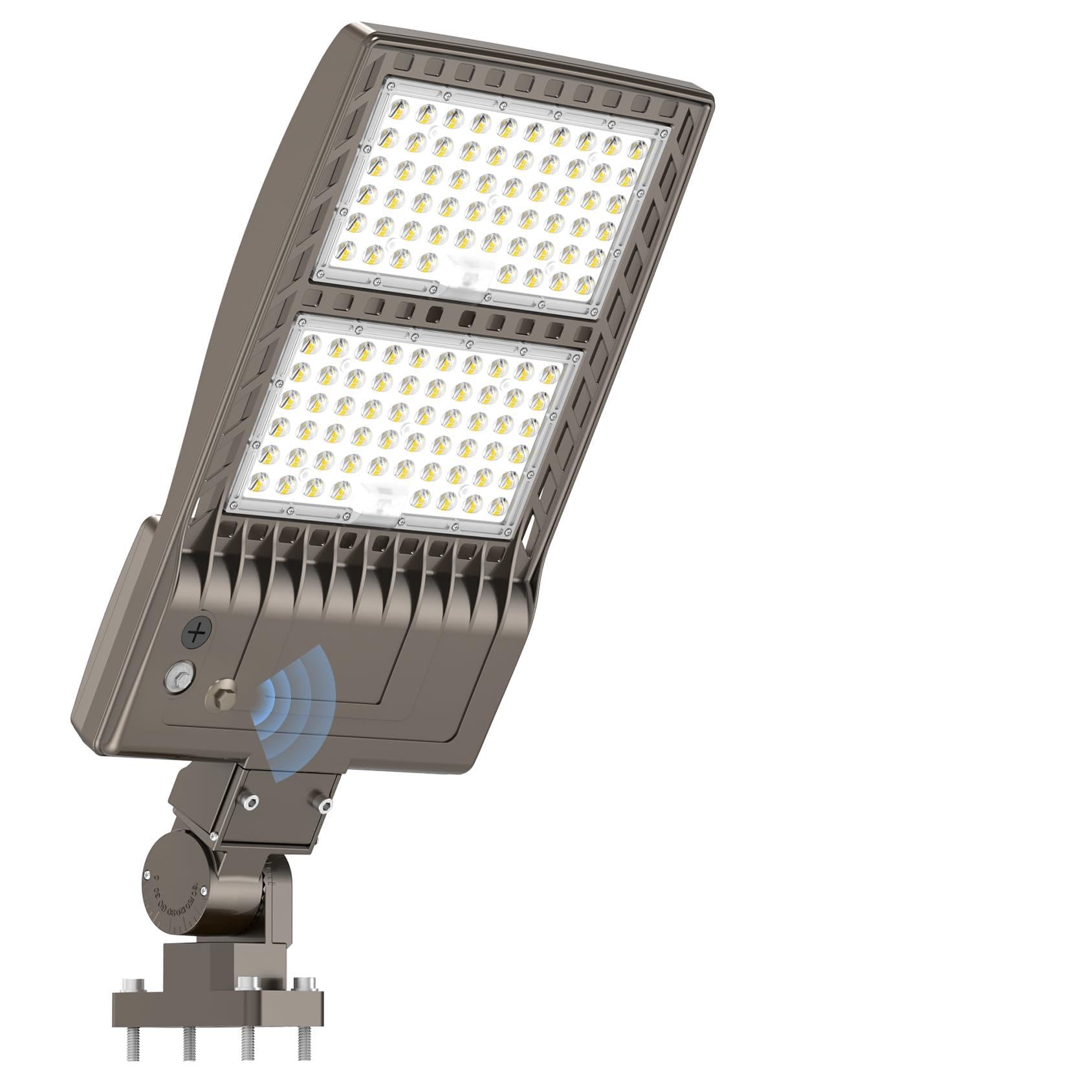 400W Led Parking Lot Light Dusk To Dawn 60 000Lm  Dlc Etl Listed Industrial Grade Led Shoebox Parking Pole Light 5000K Ip65 Waterproof Outdoor Commercial Area Lighting With Arm Mount 100-277Vac
