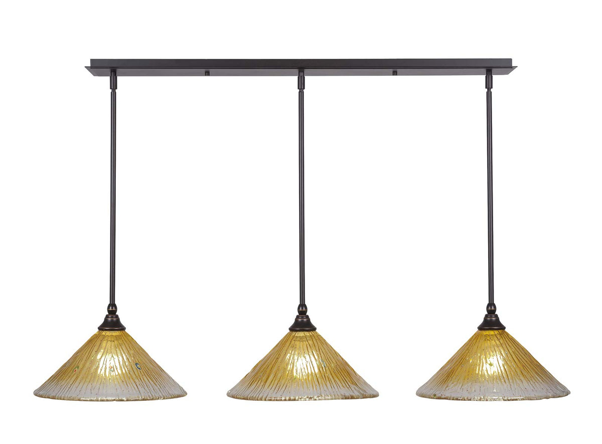 3 Light Linear Pendalier In Dark Granite (36-Dg-774)