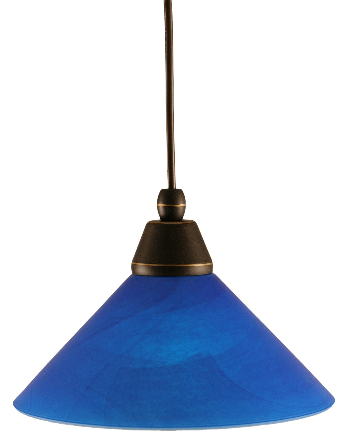 Toltec Lighting 22-Dg-435 Cord Mini Pendant With 10&quot; Blue Italian Glass, Dark Granite Finish