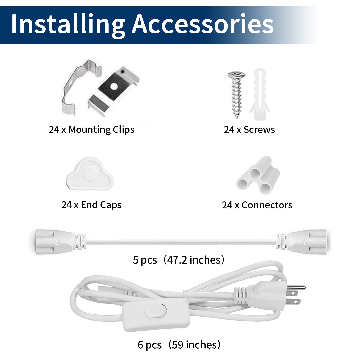 Jesled 8Ft Led Shop Lights, 8 Foot 72W Led Light Fixture, High Output 9000 Lumen, 6500K Super Bright White, Frosted Cover, Plug