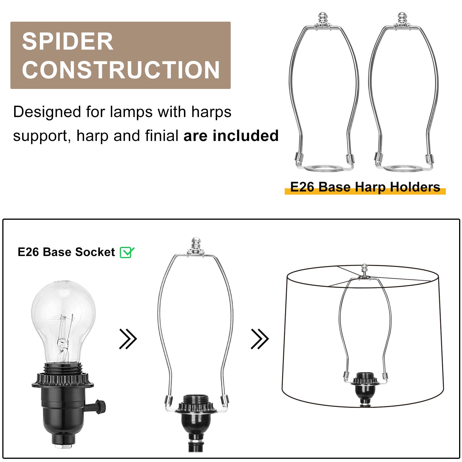 Seaside Village Drum Lampshades Set of 2, Beige Linen, 11.6in Top x 12.6in Bottom x 9.8in High, Spider Fitter, Model