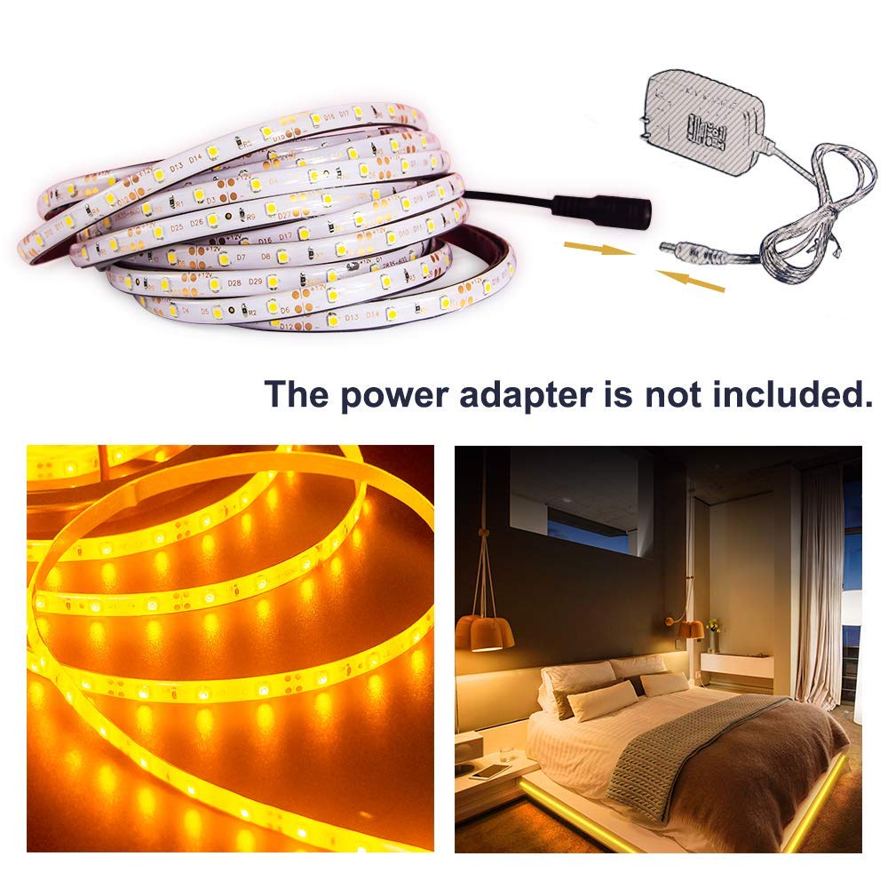 XINKAITE Waterproof LED Strip Lights 16.4 Ft 300 LEDs Flexible Tape Lighting for Boats, Bathroom, Mirror, Outdoor - Orange