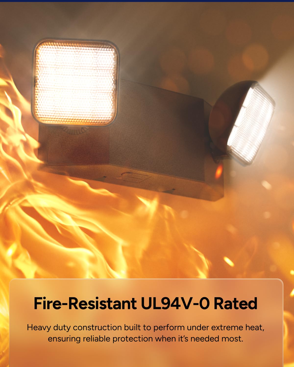 Sunco Emergency Light LED Exit Sign Battery Backup Fire Resistant 6 Pack Black Model EM_2HFL-BK-6PK-FBM