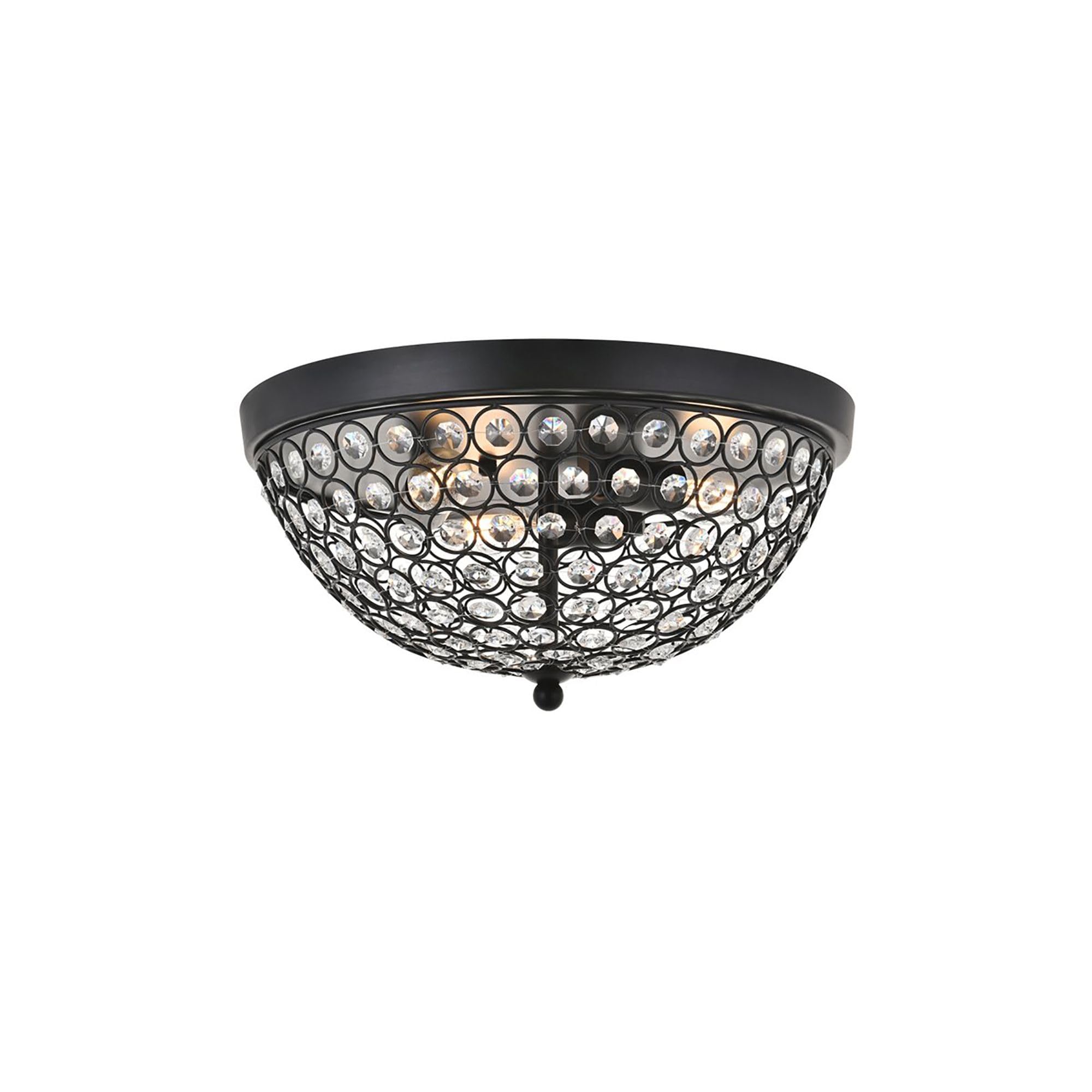 Living District Indoor Modern Home Decor Bright Taye 3 Light Matte Black Flush Mount