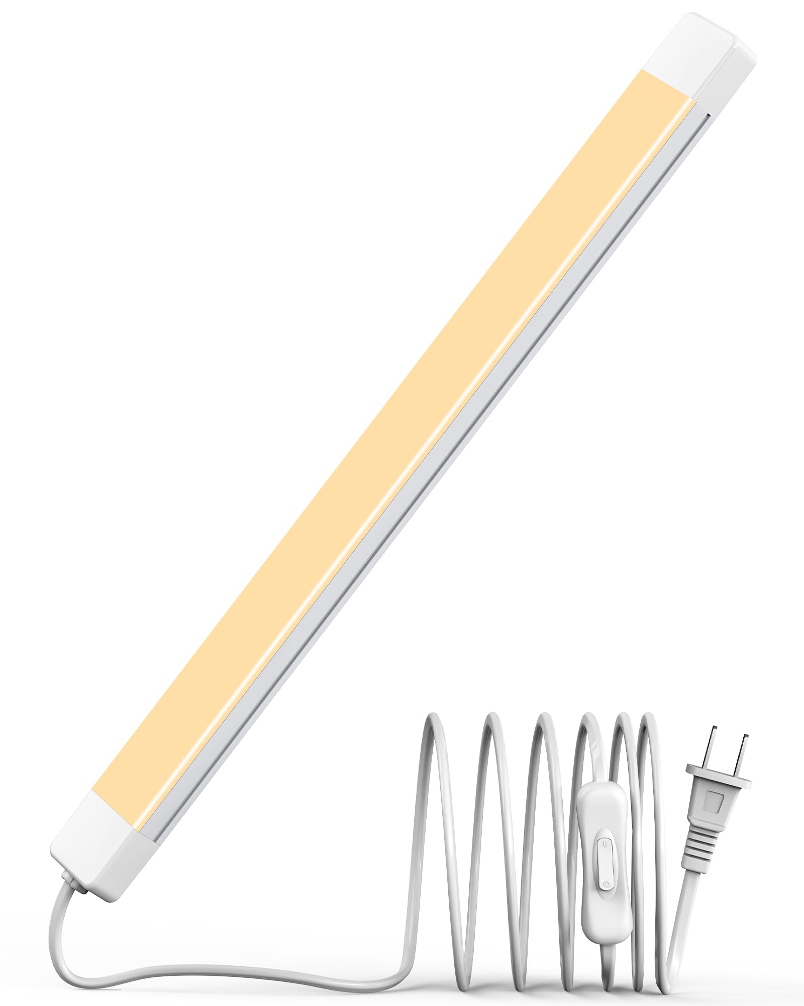 Asoko 16 Inch Under Cabinet Lights Plug And Play Under Counter Lighting 2700K Warm White With 700Lm Bright Etl Light Bar With On/Off Switch For Kitchen Under Desk Workbench