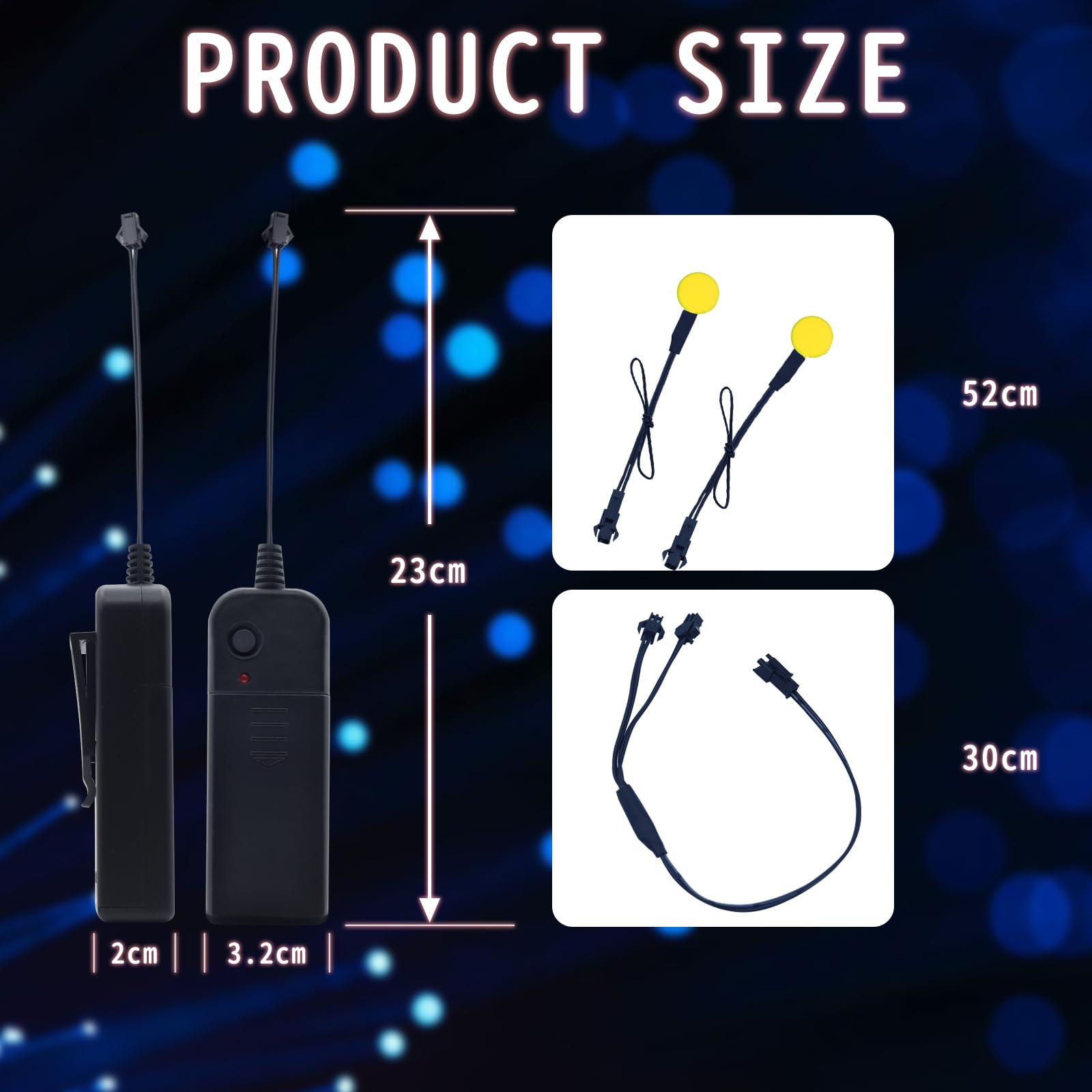 Yngia 2Pcs 20Mm Glowing Led Eyes, El Panel Light Electroluminescent El Sheet Panel Light Round Diy Cuttable Neon Sheet For Cosplay Party Mask Eyes Superhero Helmet Decoration (Yellow)