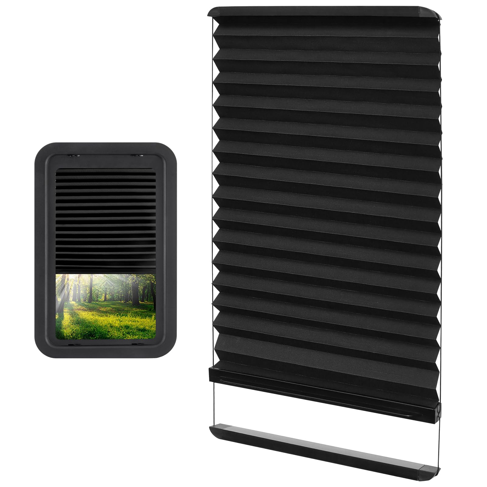 Rv Thin Pleated Shade Replacement Compatible With Lippert Prepped Entry Doors/Thin Shade Ready Lippert Entry Door,12    X 21