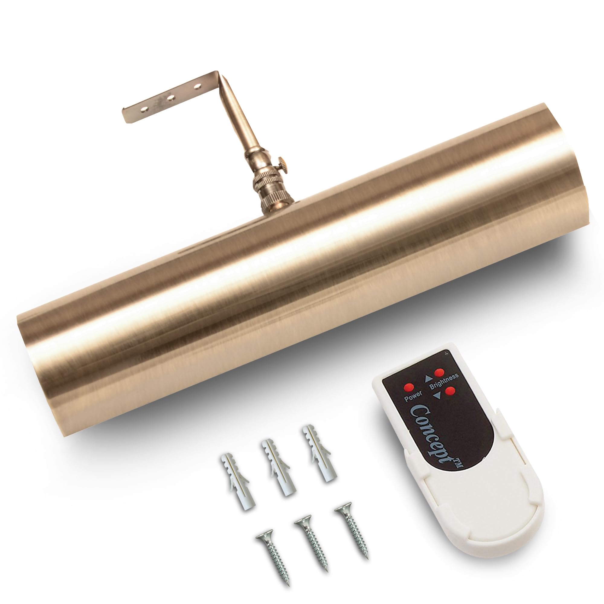 Concept Lighting Picture Light, Dimmable, Battery Operated, 7.75 inch, Metal, Antique Brushed Bronze, Model 202L