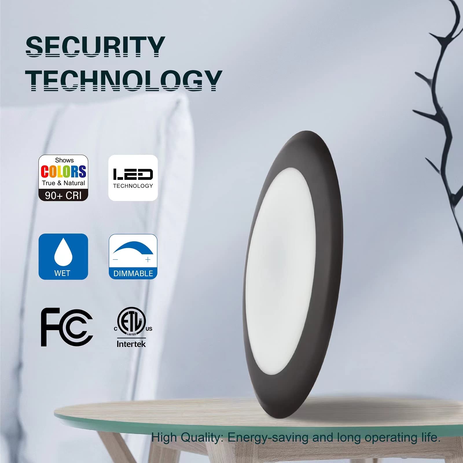 Topeler 6'' Dimmable Bronze Led Flush Mount Ceiling Light, 15W Low Profile Disc Light, Installs With Junction Box Or Recessed Ca