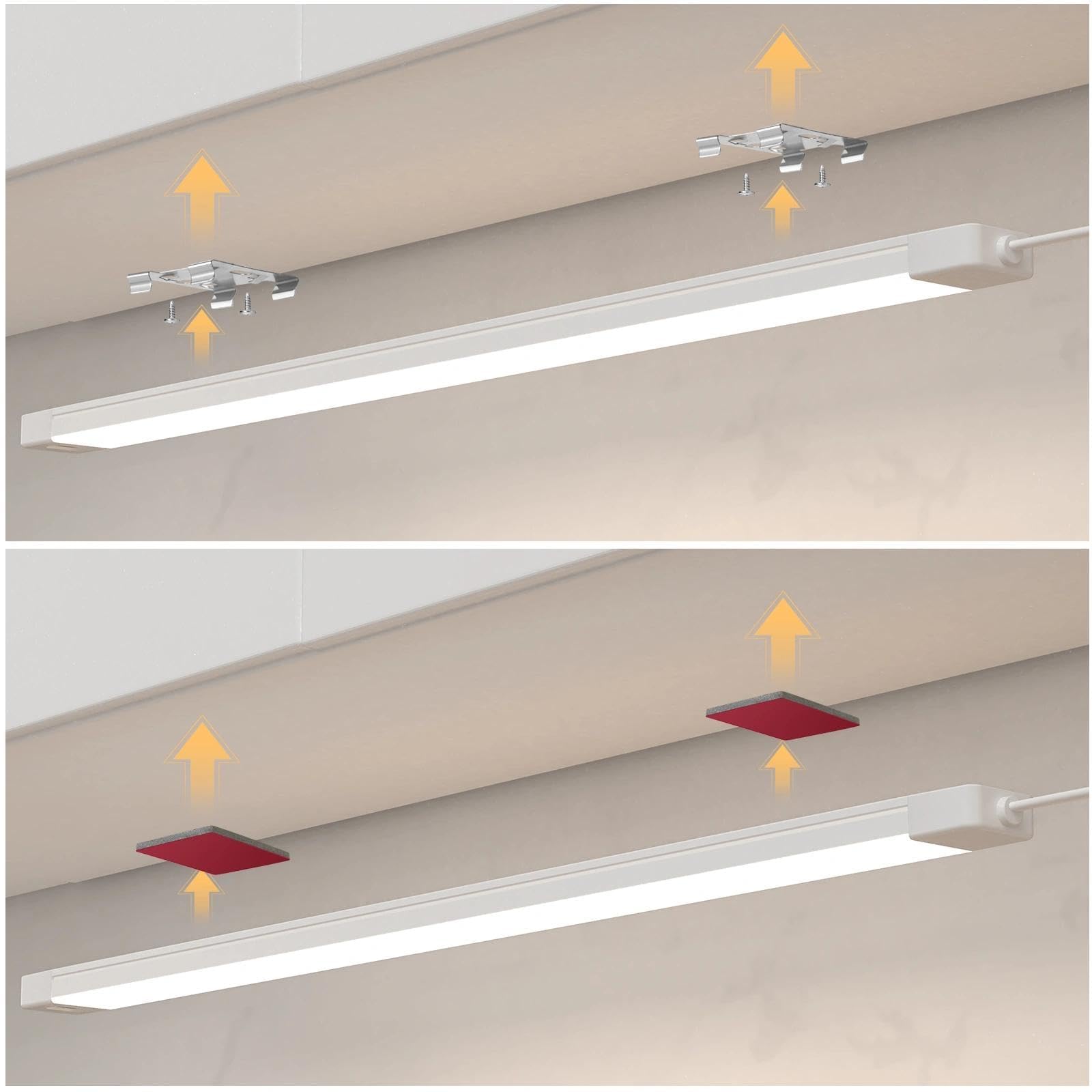 MYPLUS 16 Inch Under Cabinet Lights, Dimmable LED, 3000K Warm White, Plastic, Model GG111-3K, Perfect for Kitchen, Closet, and Desk