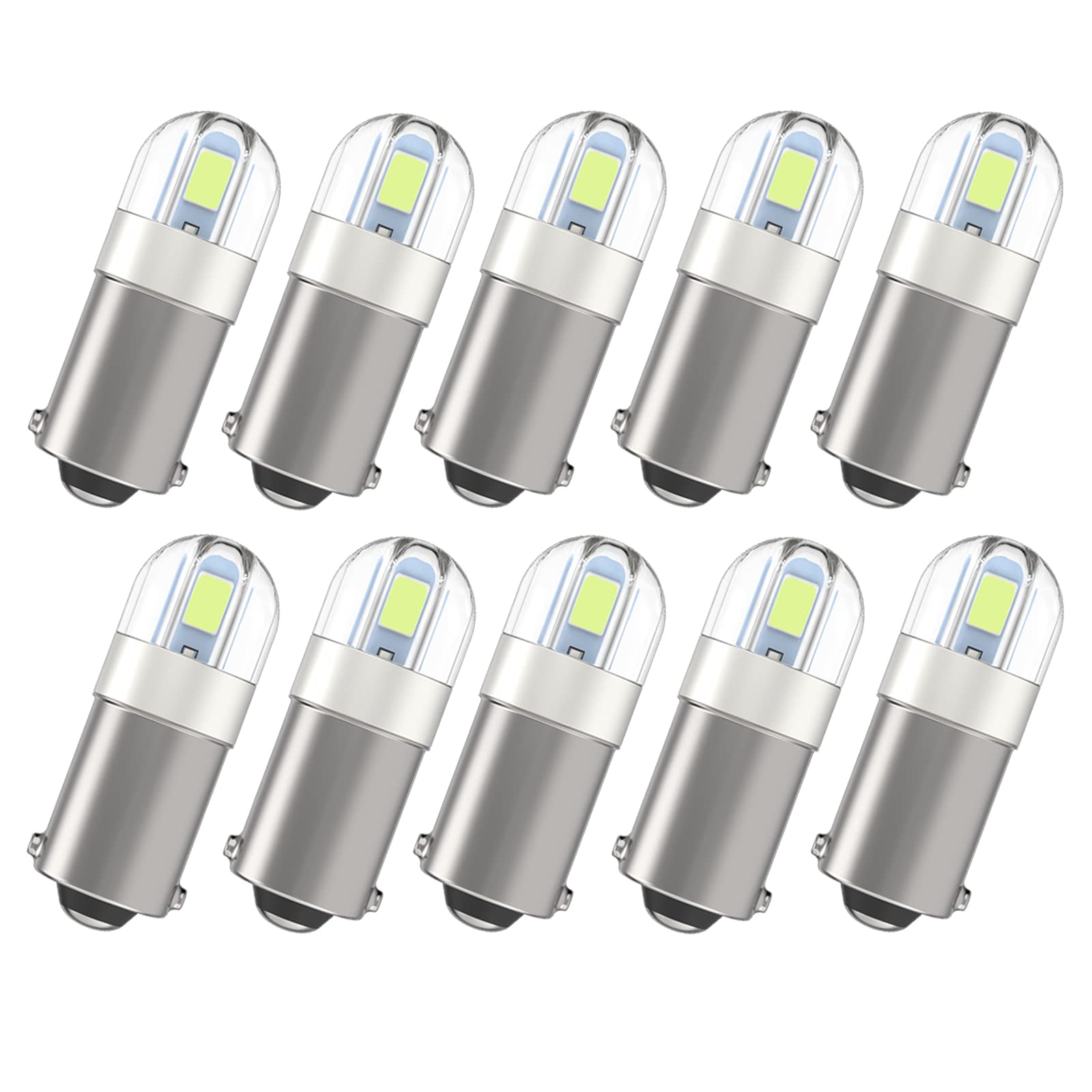 Serundo Auto BA9S LED Bulb Pack of 10, 2SMD 3030 Chips, Ice Blue, for Car Interior Dome, Map, License Plate, Glove Box Light