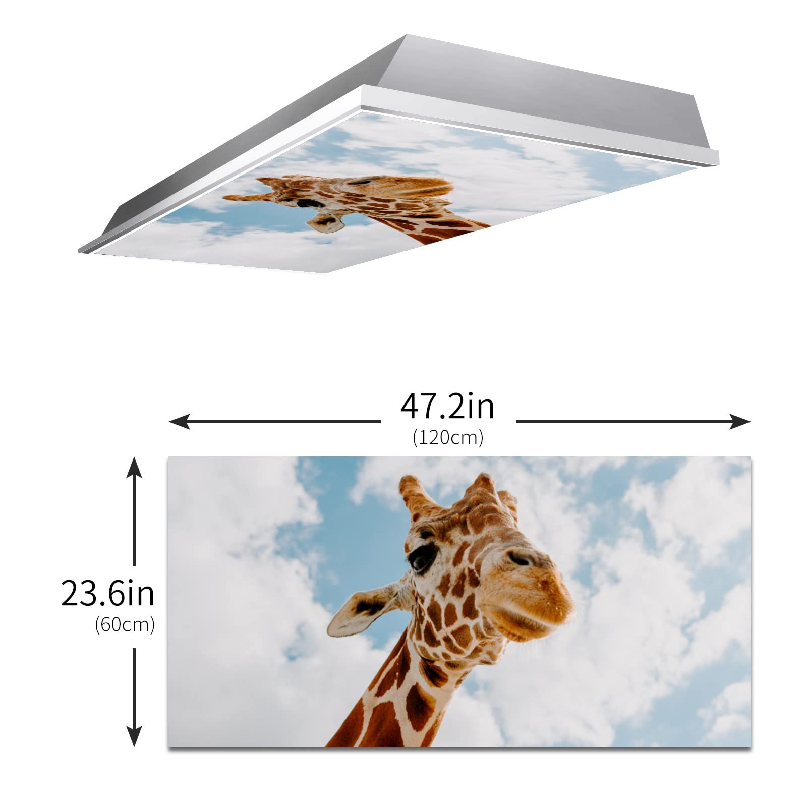 BIROSVSY Fluorescent Light Covers for Classroom - 2x4ft Backlit Film, Giraffe Design