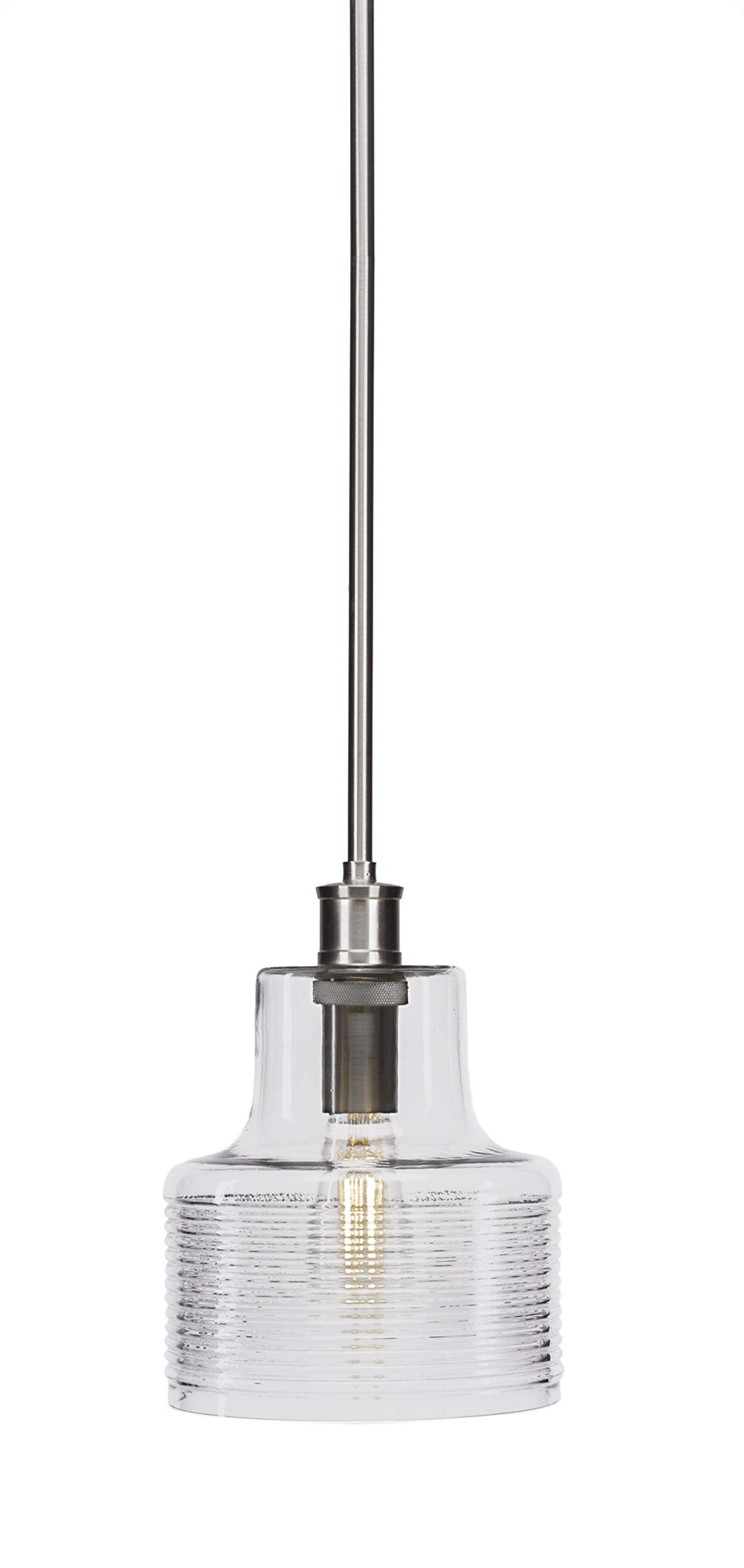 Toltec Lighting Aurora 1 Light Pendant in Brushed Nickel (1902-BN-CL)