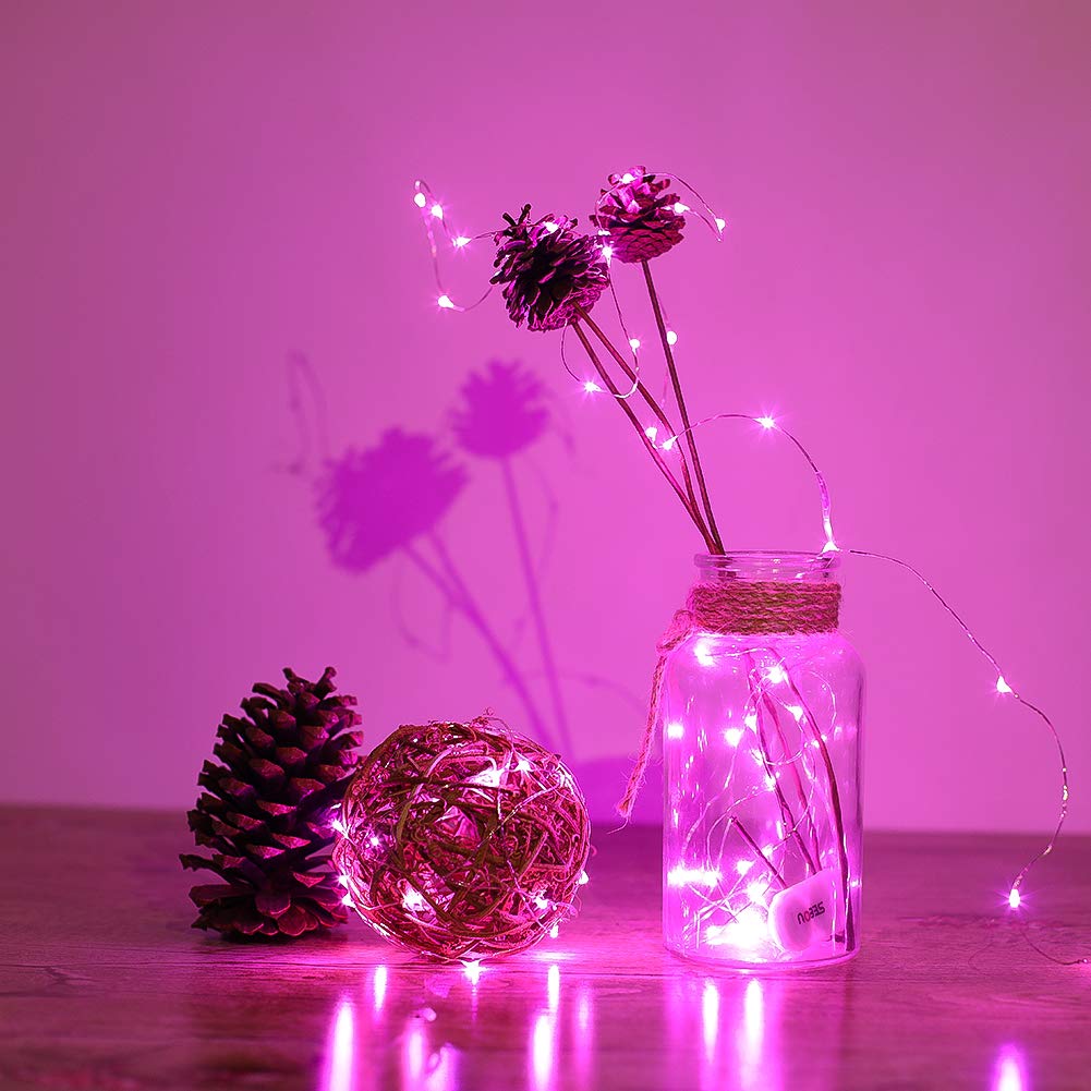 Ykb 6 Pack Pink Fairy String Lights Battery Operated Fairy Lights Starry String Lights On 3.3Ft/1M Silvery Copper Wire Diy Christmas Decoration Costume Wedding Party Halloween Easter