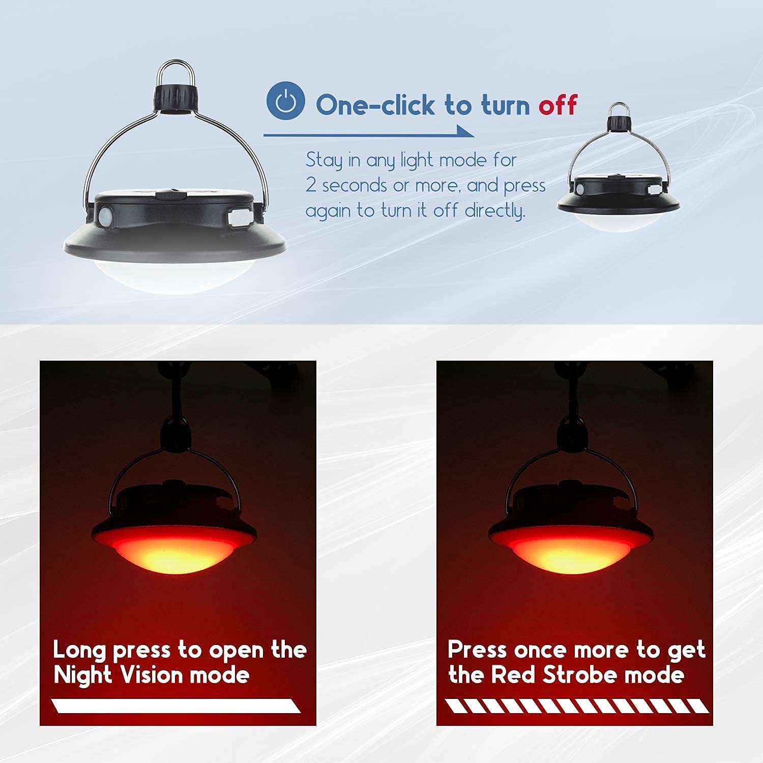 SUBOOS Gen 2 Pro LED Camping Lantern 1500LM, 5 Light Modes, 5200mAh, Rechargeable, Black, Model 8509