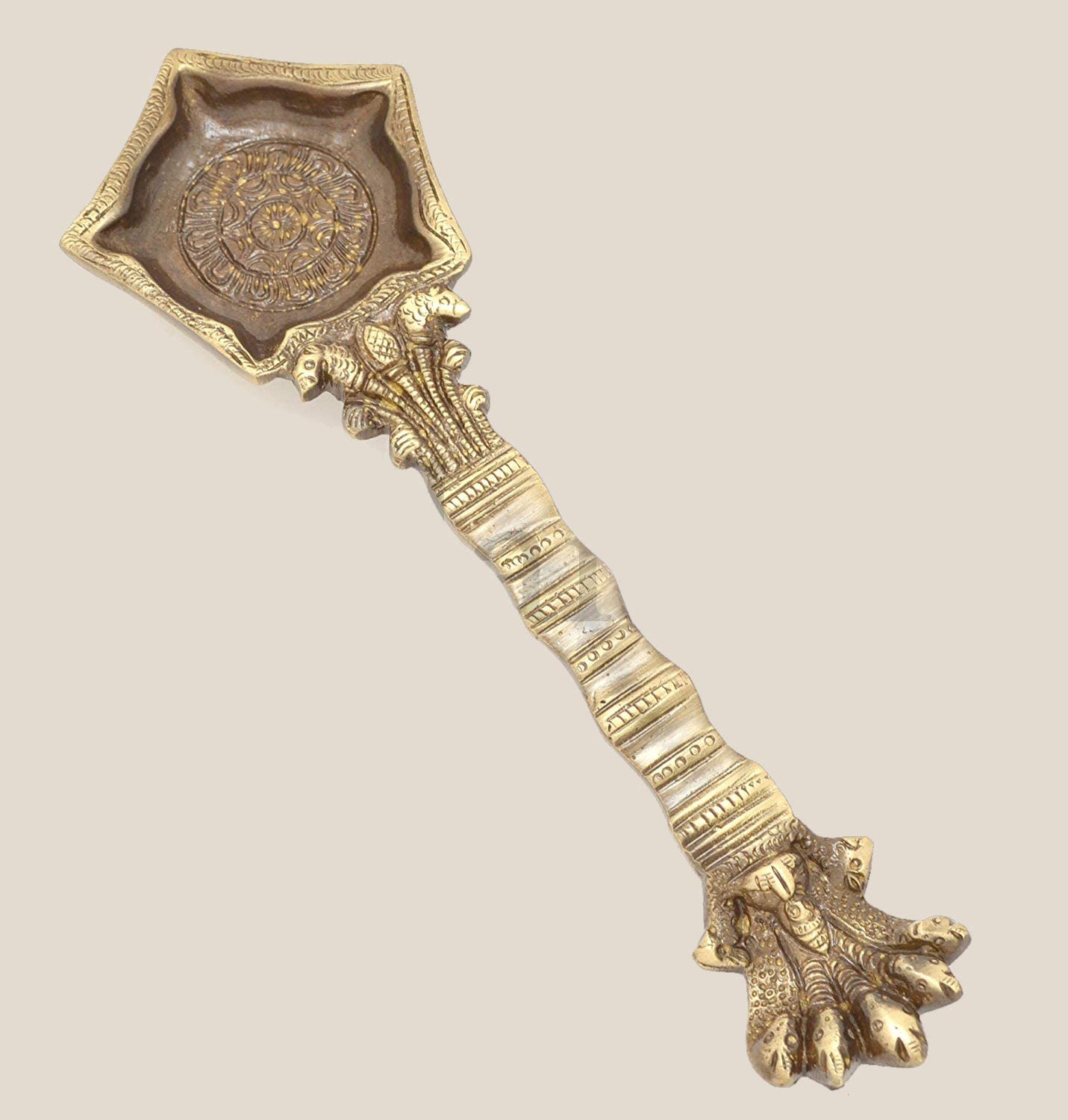 Esplanade Brass Panchmukhi Nag Head Diya | 8.5 Oil Lamp | Golden Decor