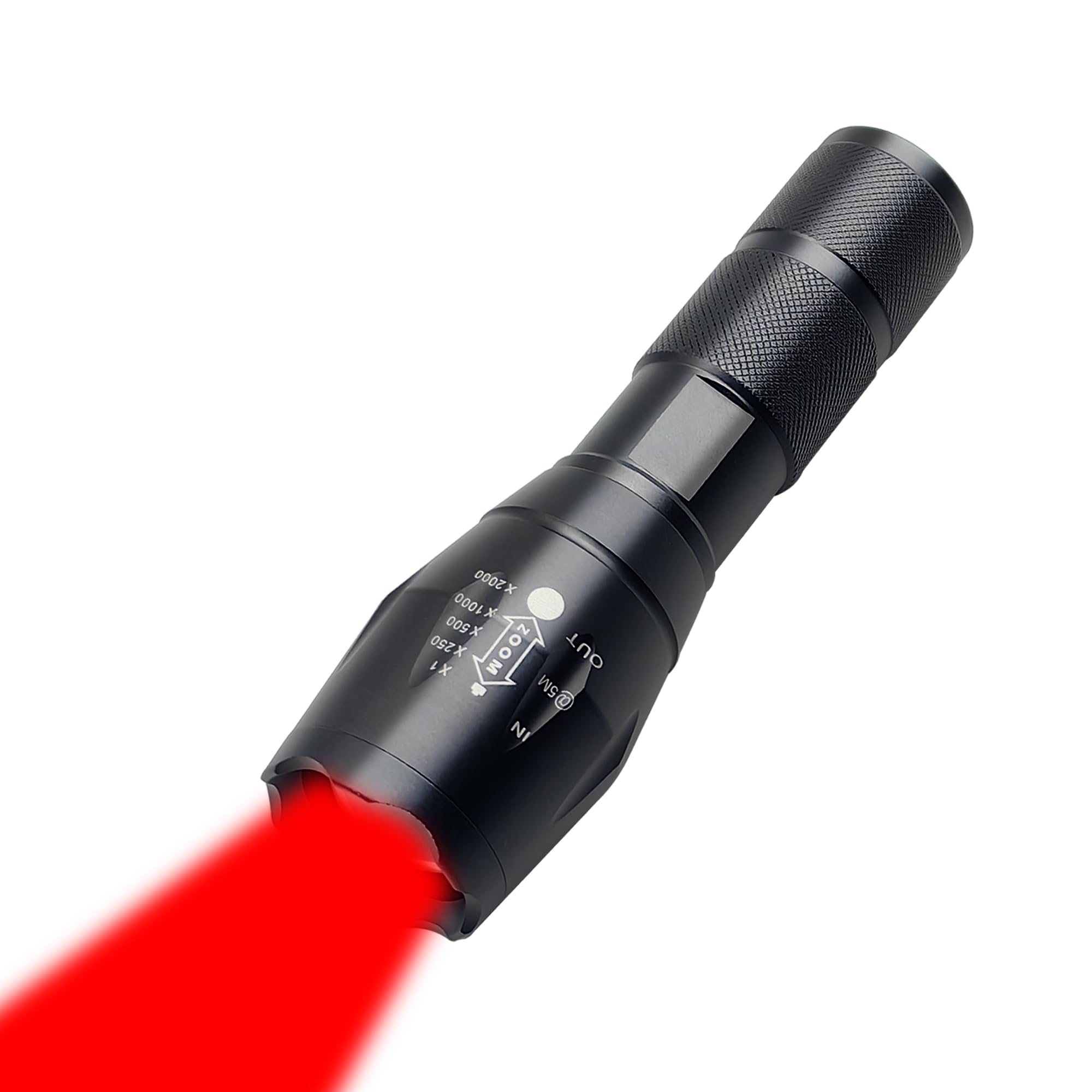Souyos High Power Red LED Flashlight, Zoomable Long Range, Aluminum, Model: Souyos-GRBV2537, Red Light