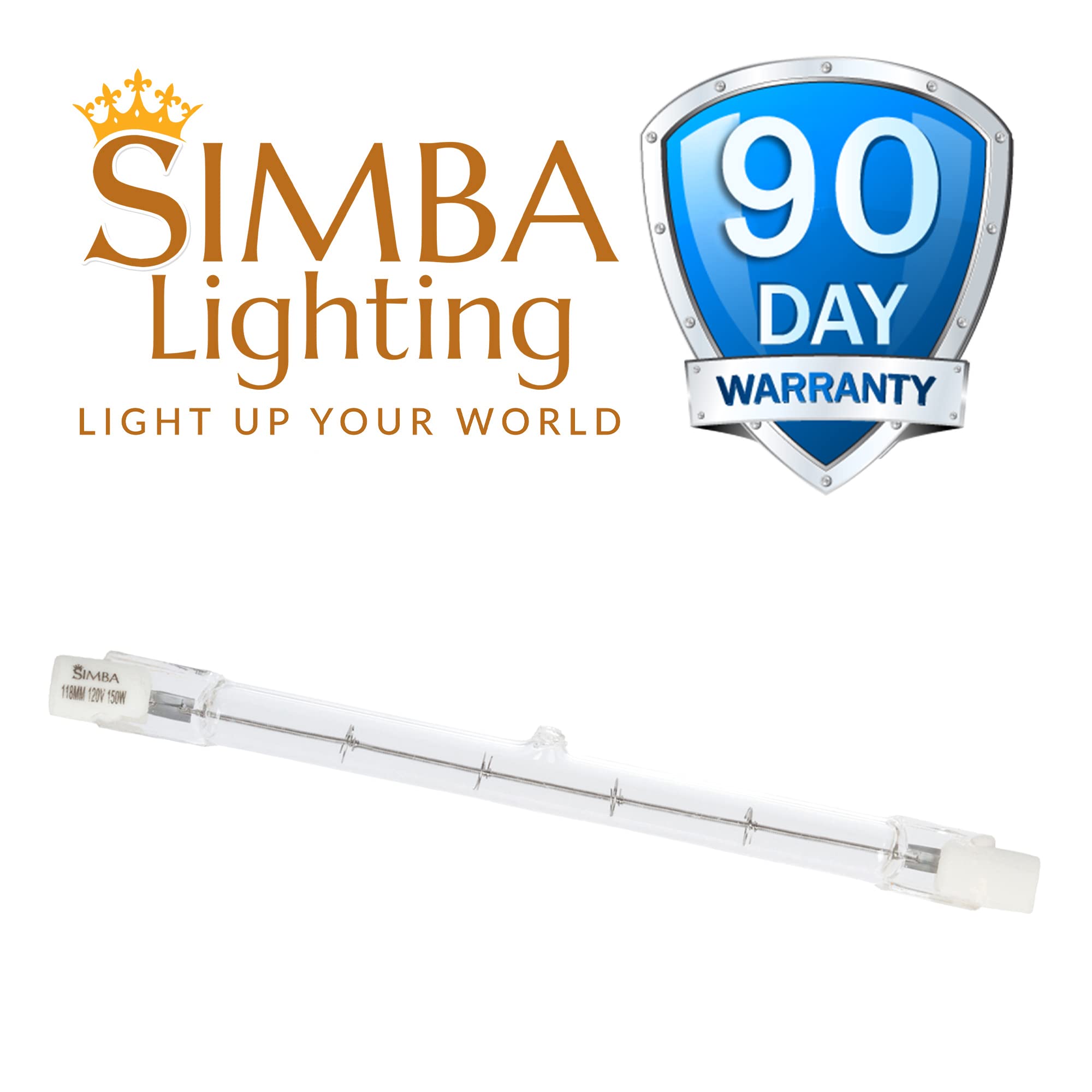 Simba Lighting Halogen R7S 118Mm T3 300W Dimmable 4000Lm (5 Pack) J Type Linear Double Ended Floodlight Bulb 360 Beam Angle 120V For Work  Security  Landscape Lights  Floor Lamps  Warm White 2700K