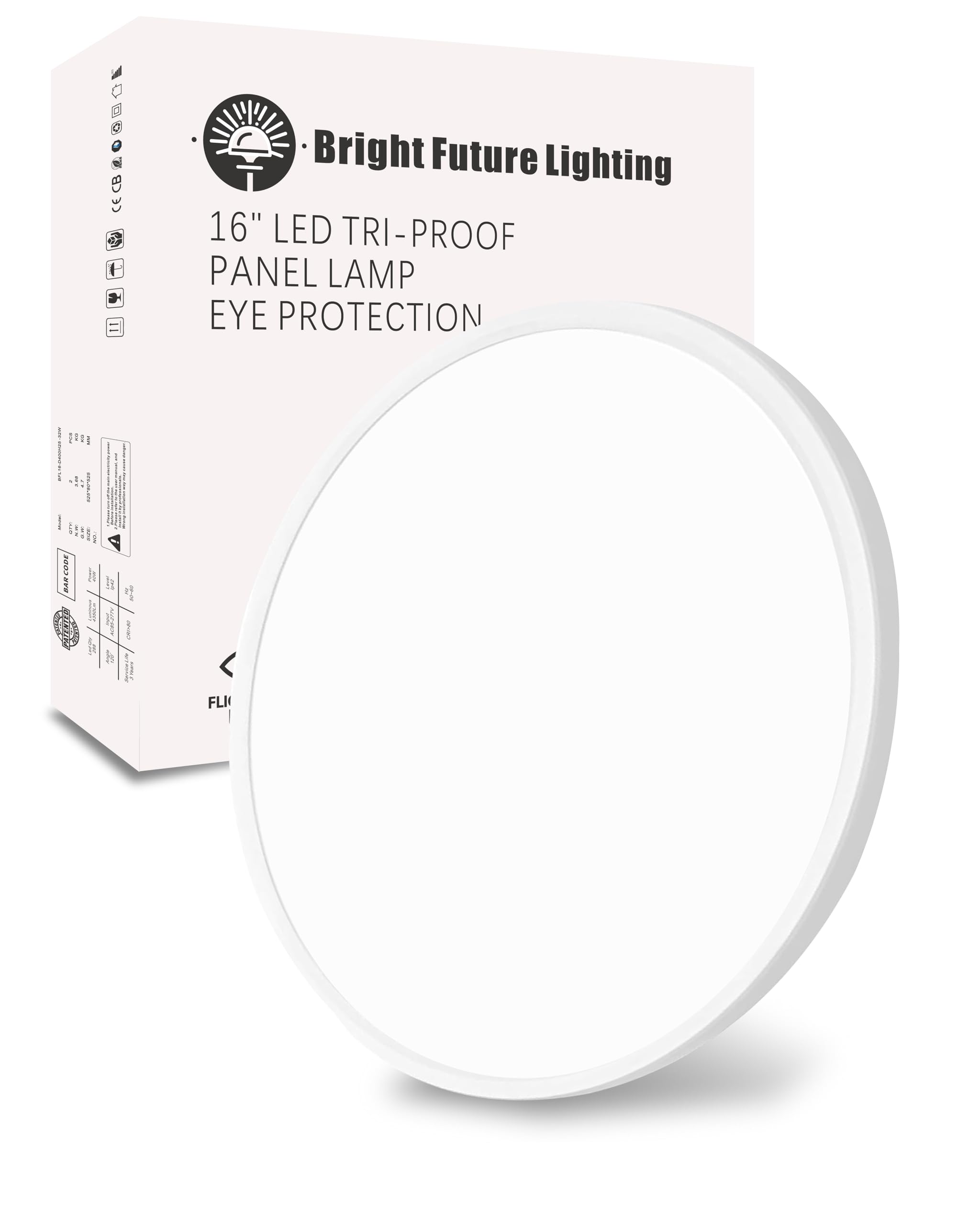 1pack 16 Inch Flush Mount Ceiling Light, 32w Led Ceiling Light, 3000k/4000k/6000k Selectable 3480lm Ceiling Light, Super Slim Le