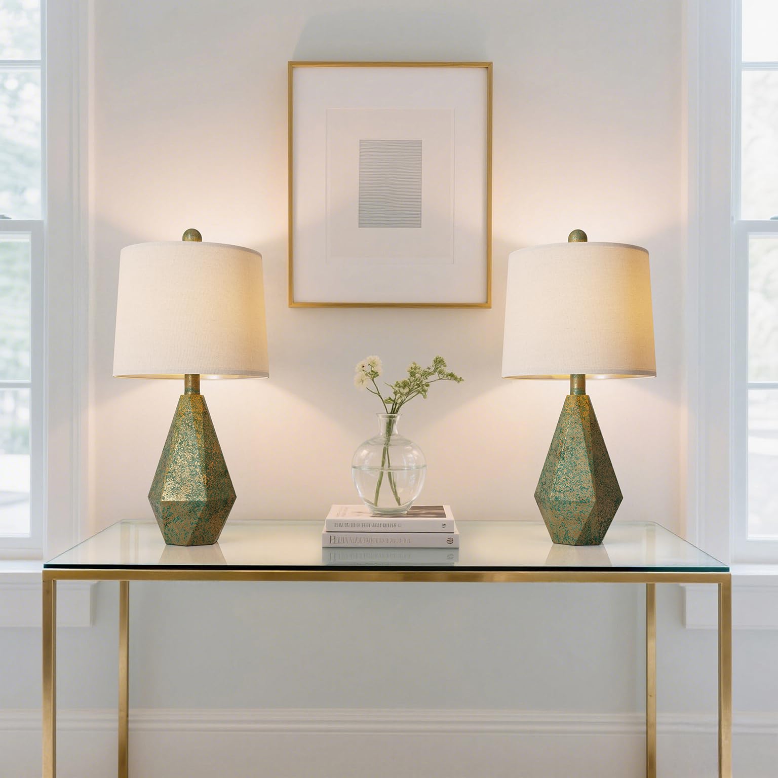 Pokat 20.25'' Vintage Table Lamps Set Of 2 For Night Stands, Modern Bedside Lamps For Bedroom Living Room, Farmhouse Bedroom Lam