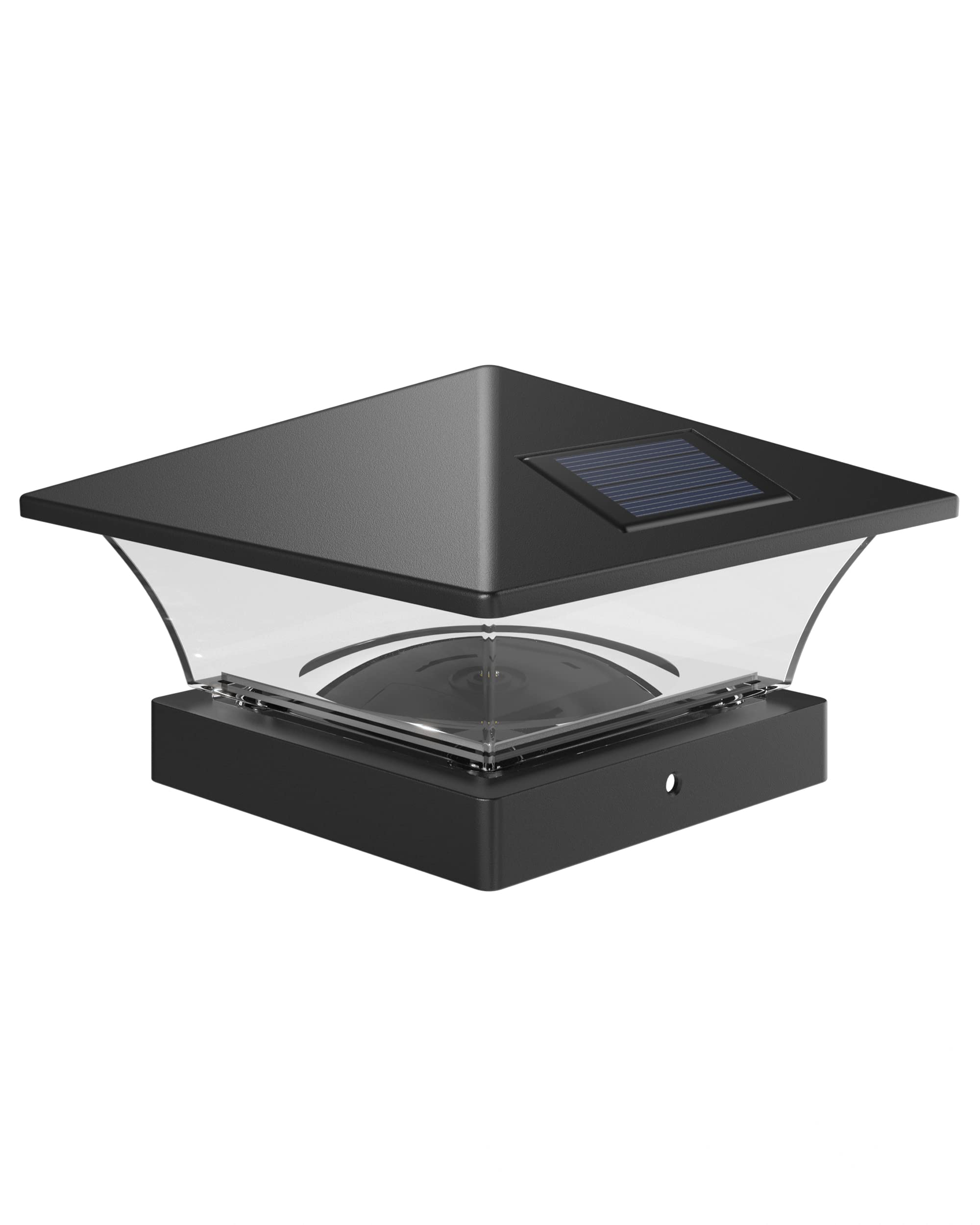 Davinci Lighting Classic Solar Outdoor Post Cap Lights - 4X4 5X5 6X6 - Bright Led Light For Fence Deck Garden Or Patio Posts - Slate Black (1 Pack)