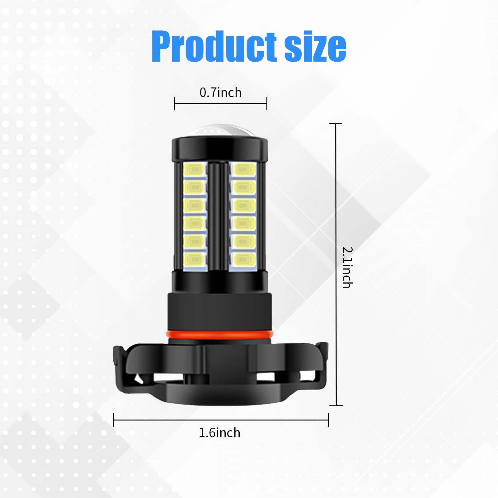 Yonput 2 PCS H16/5202/5201 LED Fog Lights Bulb, 6500K Xenon White, 2800 Lumens Super Bright 5730 33-SMD Chips LED Running Lights
