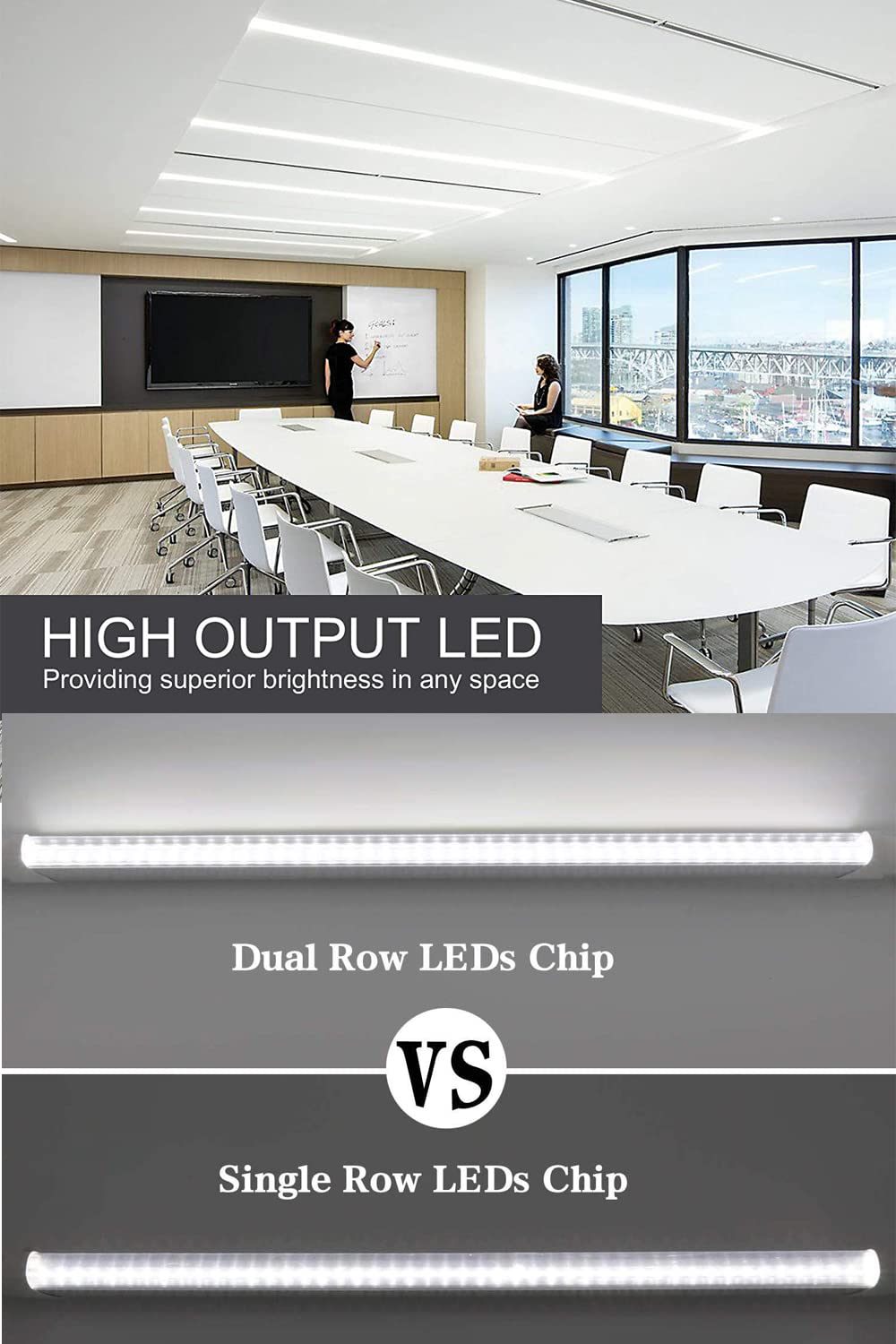 Generic Alpha LED V-Shape Light Bulbs 36W 4FT 6000K-6500K Cool White Clear Lens 4 Pack