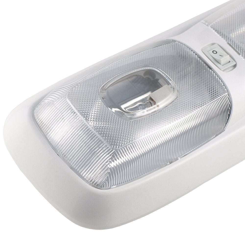 Lumitronics 12V Double Dome Light for RVs & Trailers - Interior Lighting with On/Off Switch - 1 Count