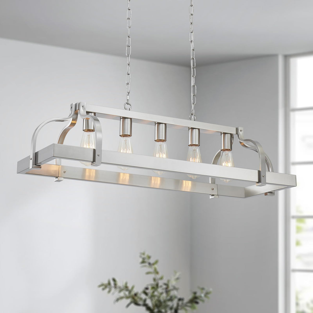 Chandelier Storage Racking WUZUPS 5-Light Metal Pot Hanging Rack Chandelier Linear Pendant Ceiling ...