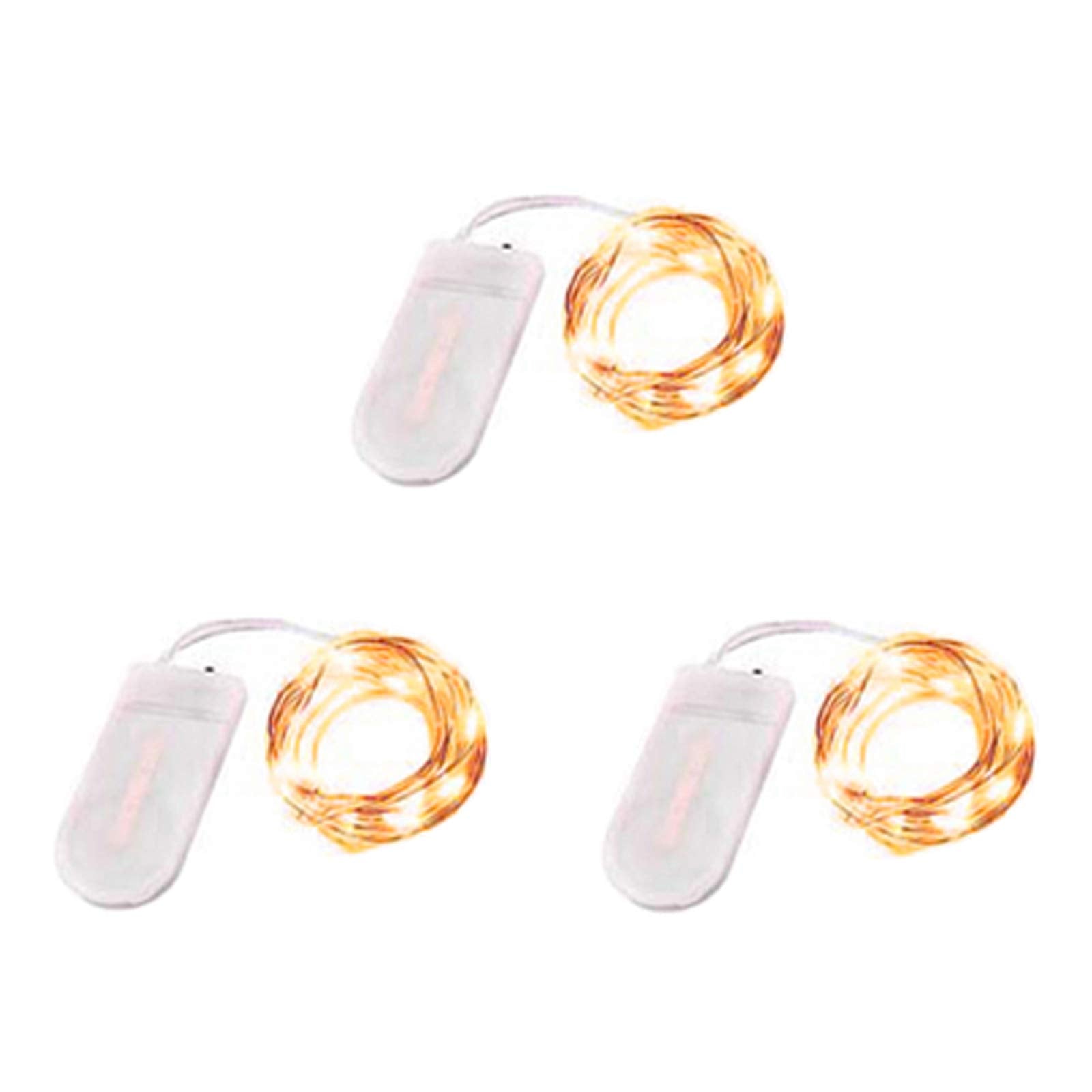 NiniTe LIGHTS 3 Pack Fairy Lights 20 LED Mini String Lights 6.6ft Battery Operated Silver Wire Yellow