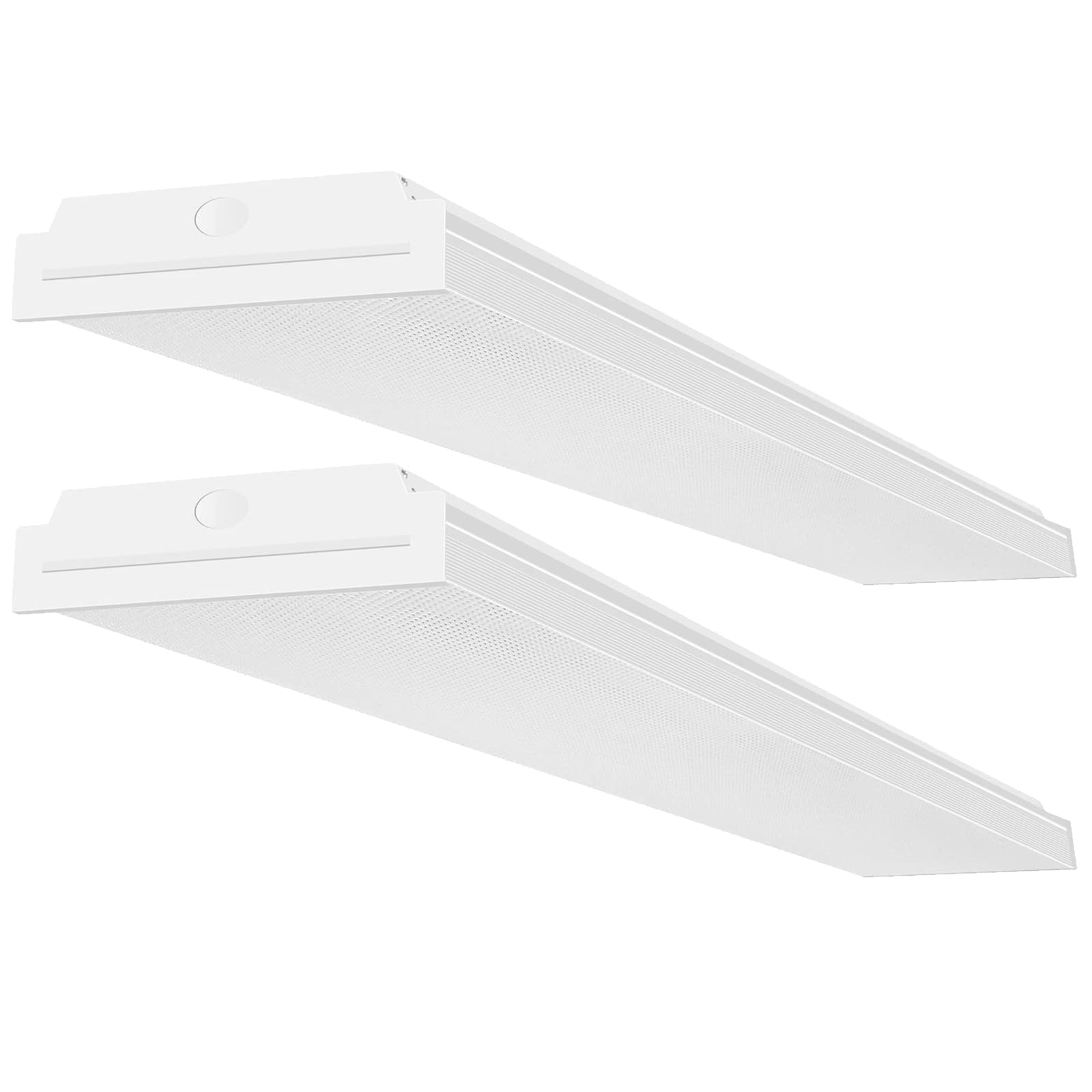 FAITHSAIL 60W LED Wraparound Light - 4FT Office Lights, 7200 Lumens 4000K, 4 Foot Flush Mount LED Wrap Shop Puff Ceiling Lightin