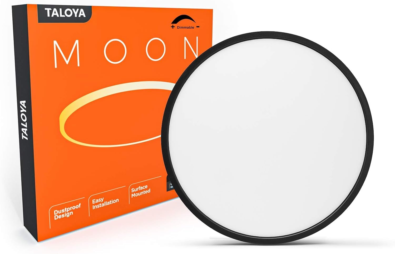 Taloya 36W Led Ceiling Light Fixture, 18.2 Inch, Dimmable, 3000K/4000K/6500K, Black, Model Alt460-36