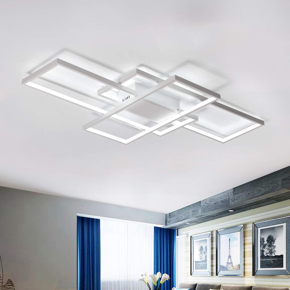 Jaycomey Modern LED Ceiling Light 75W 6000K Flush Mount Fixture White SFM-17025-S