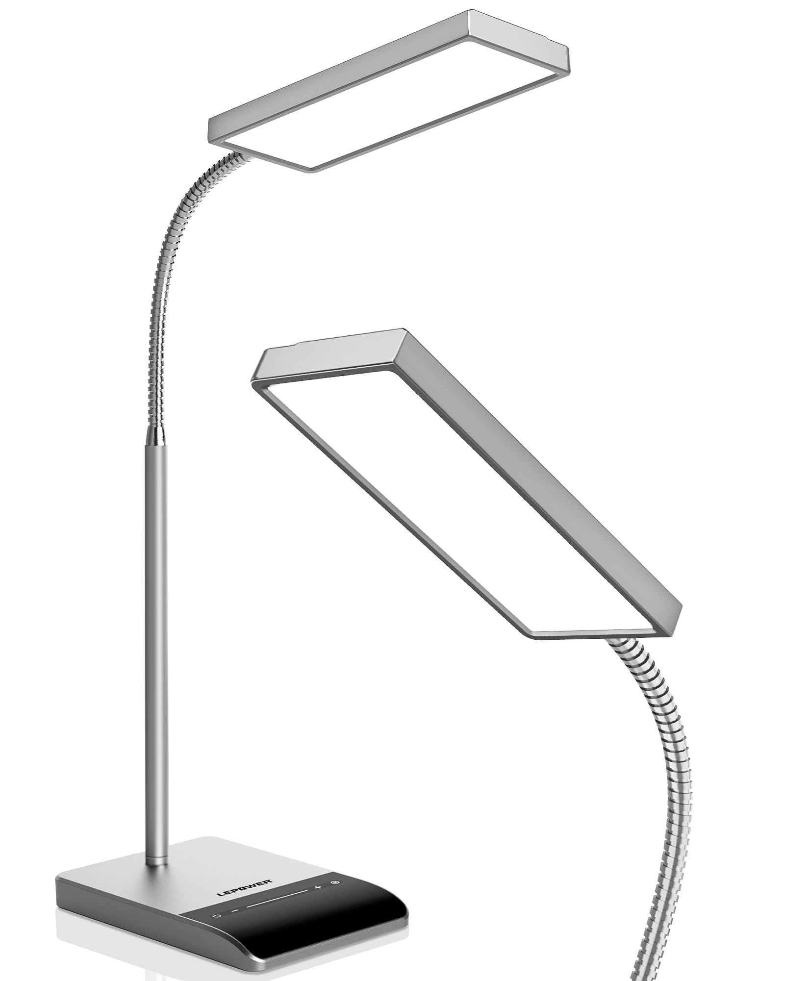 LEPOWER Desk Lamp, 800LM LED Reading Lamp with 50 Lighting Modes, Touch Control, Eye-Caring, Grey